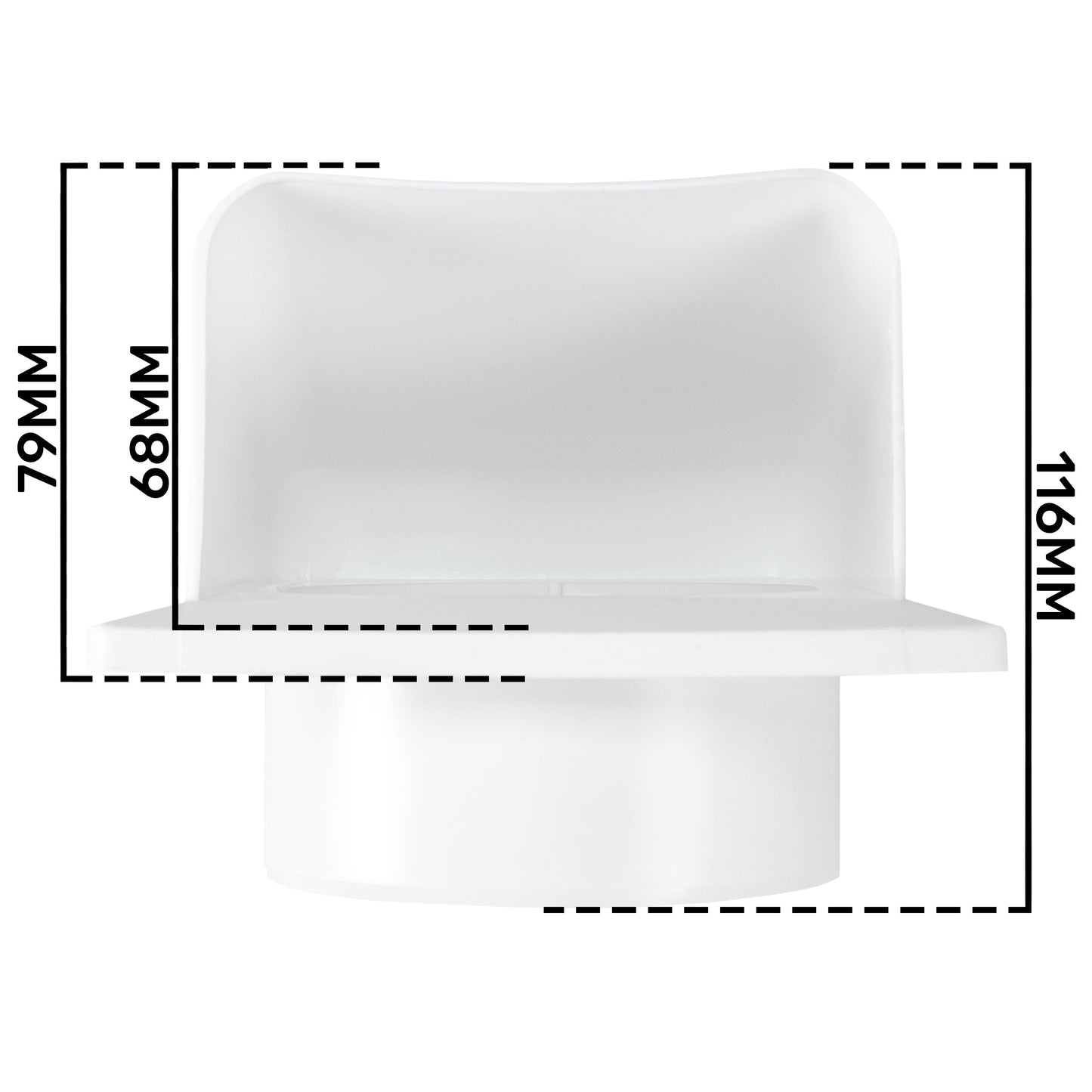 KRD/100 White External Louvre Vent, fi100mm