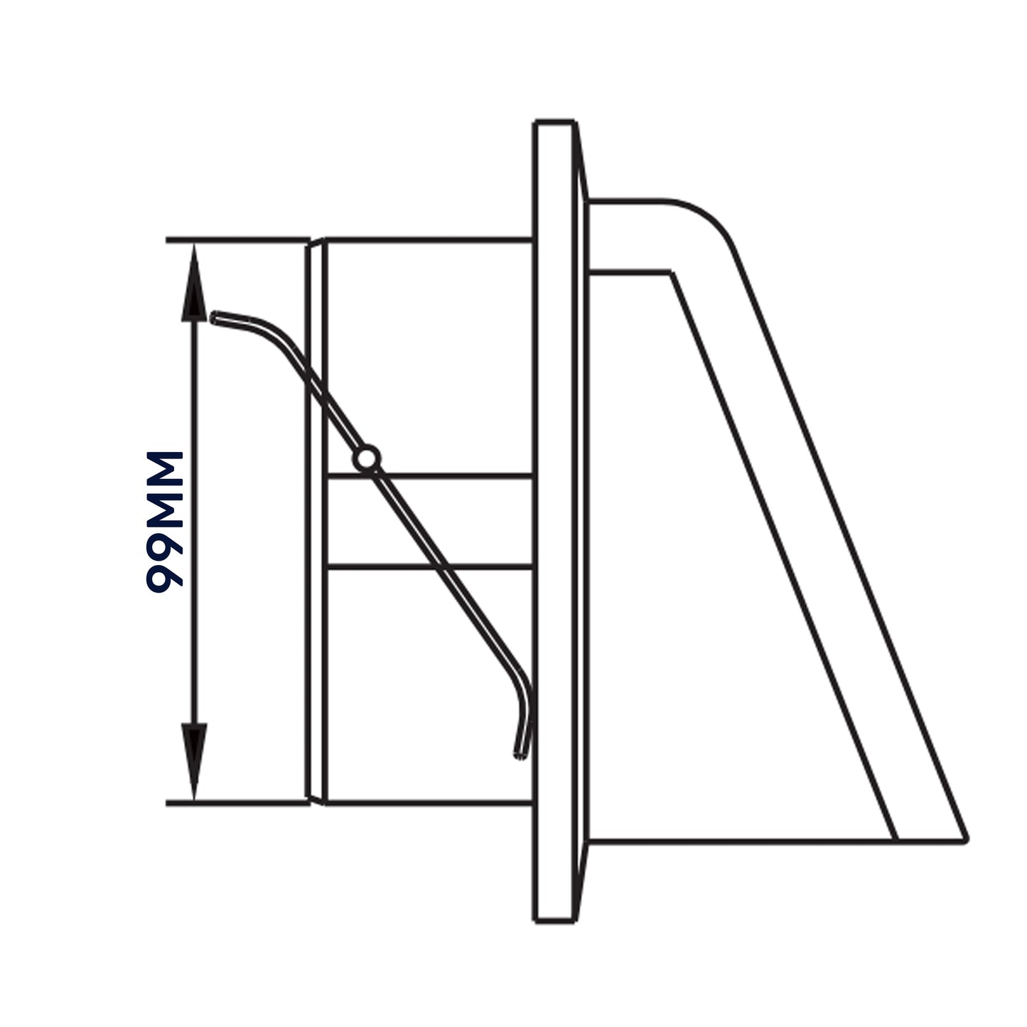 KRD/100G Graphite External Louvre Vent, fi100mm