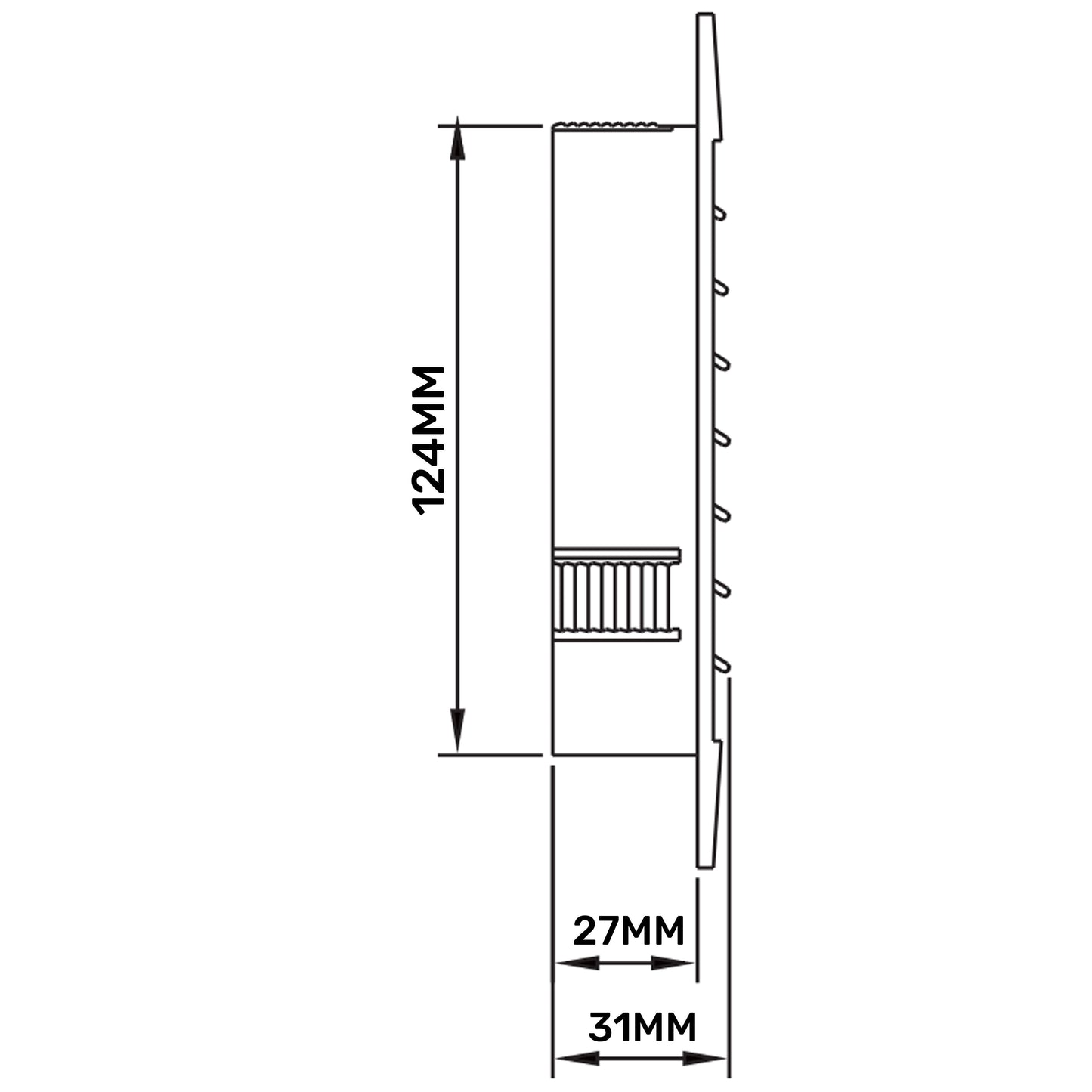 KRO 125 Model Louvre Vent with Insect Mesh