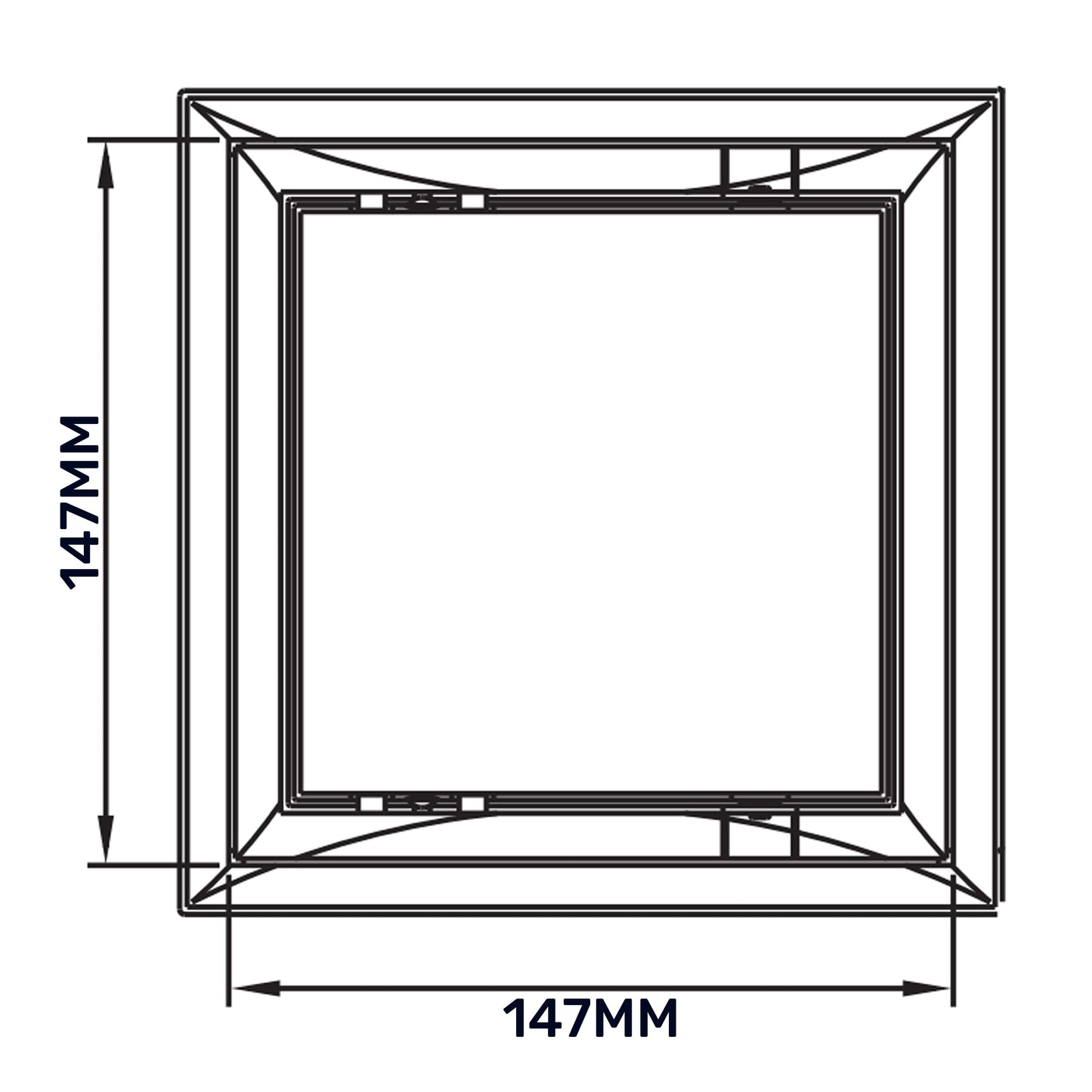 White PP Access Door Panel 150mm x 150mm