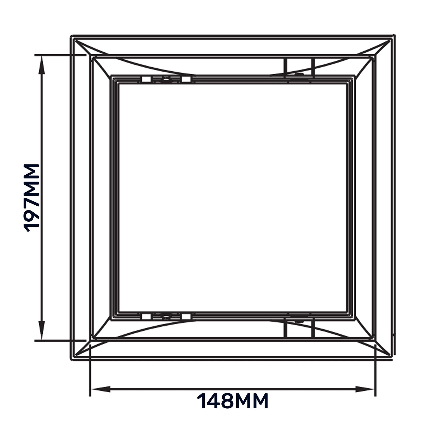 White PP Access Door Panel 150mm x 200mm