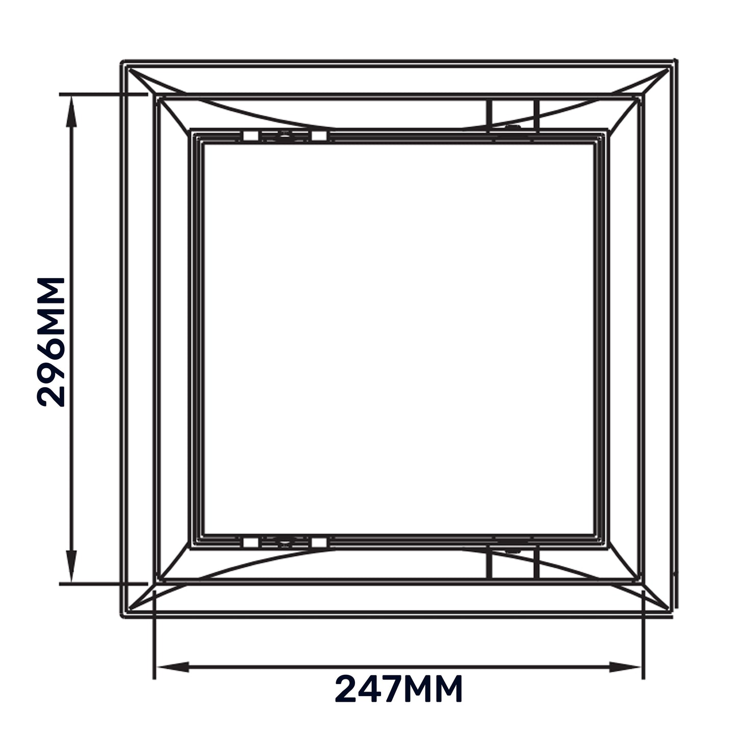 White PP Access Door Panel 250mm x 300mm