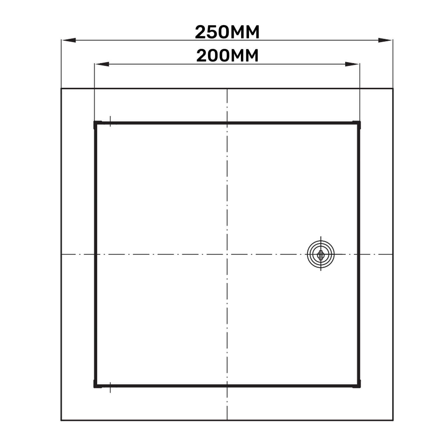 White Metal Access Door Panel with Lock 200mm x 250mm