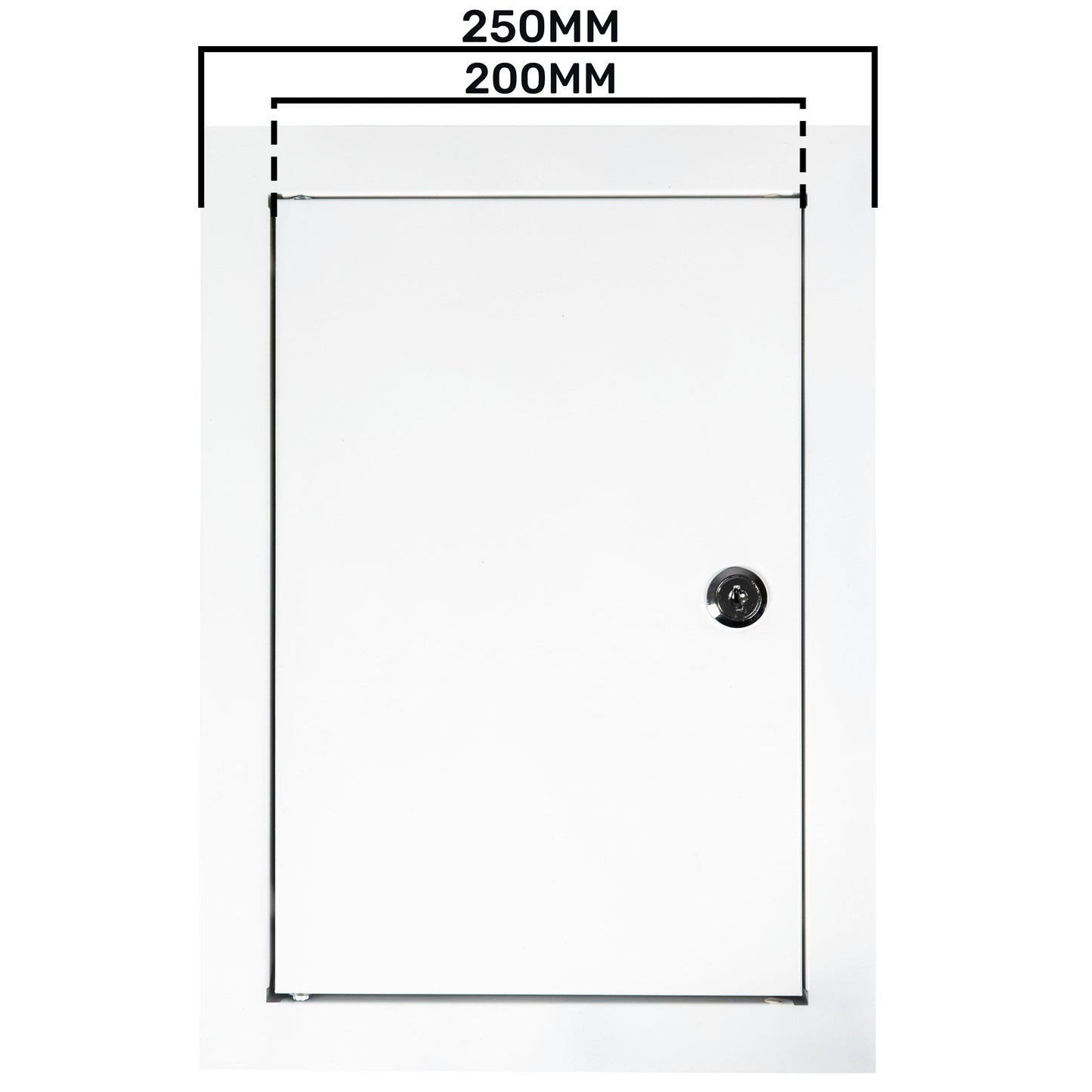 White Metal Access Door Panel with Lock 200mm x 300mm