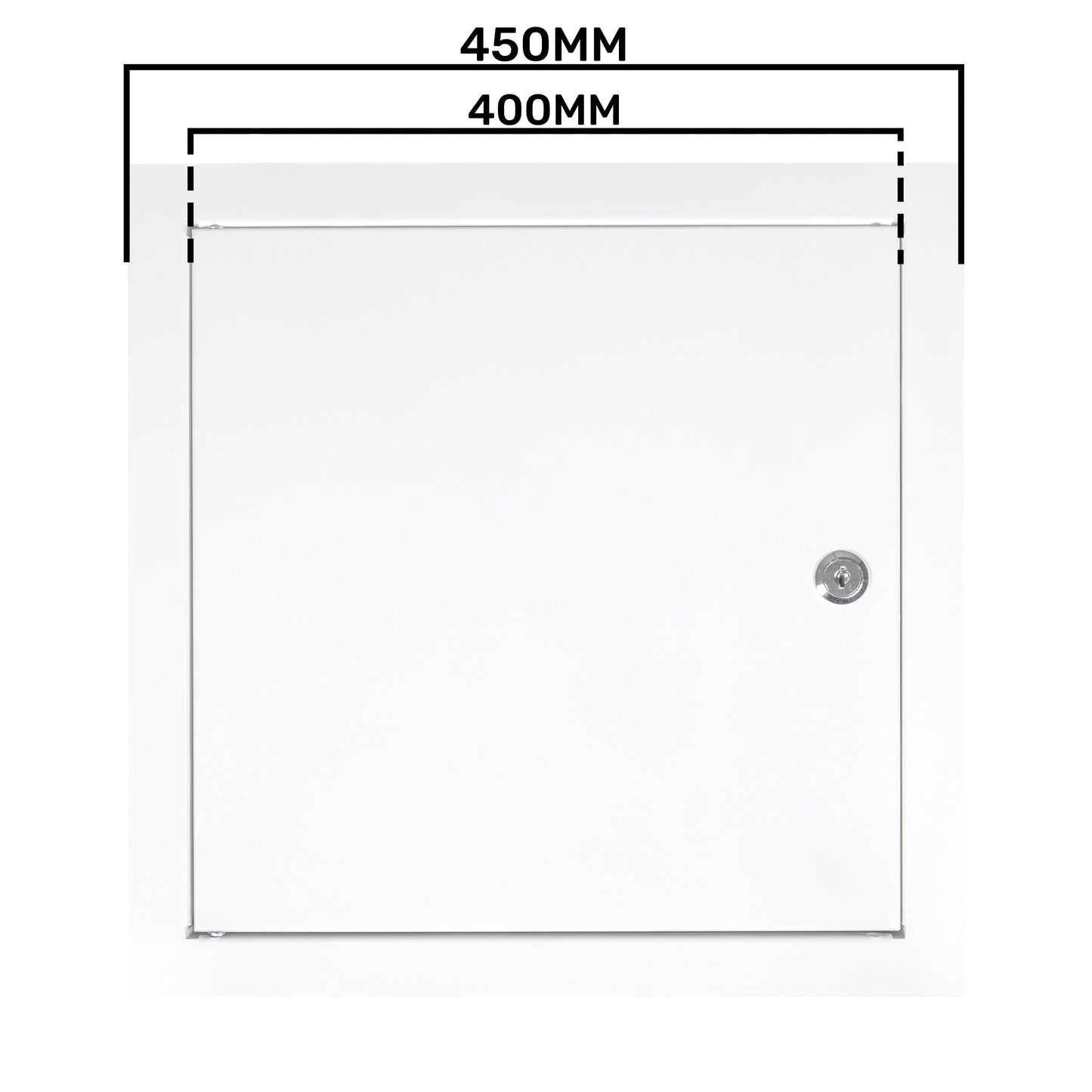 White Metal Access Door Panel with Lock 400mm x 400mm