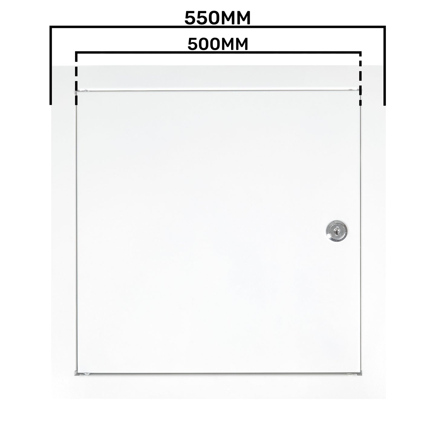 White Metal Access Door Panel with Lock 500mm x 500mm