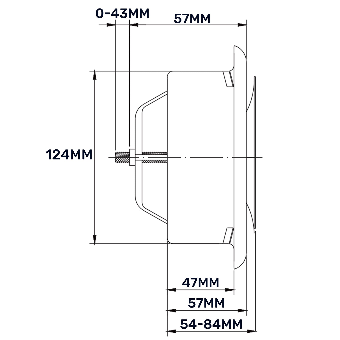 Anemostat SV White Metal Ceiling Extract Valve 125mm