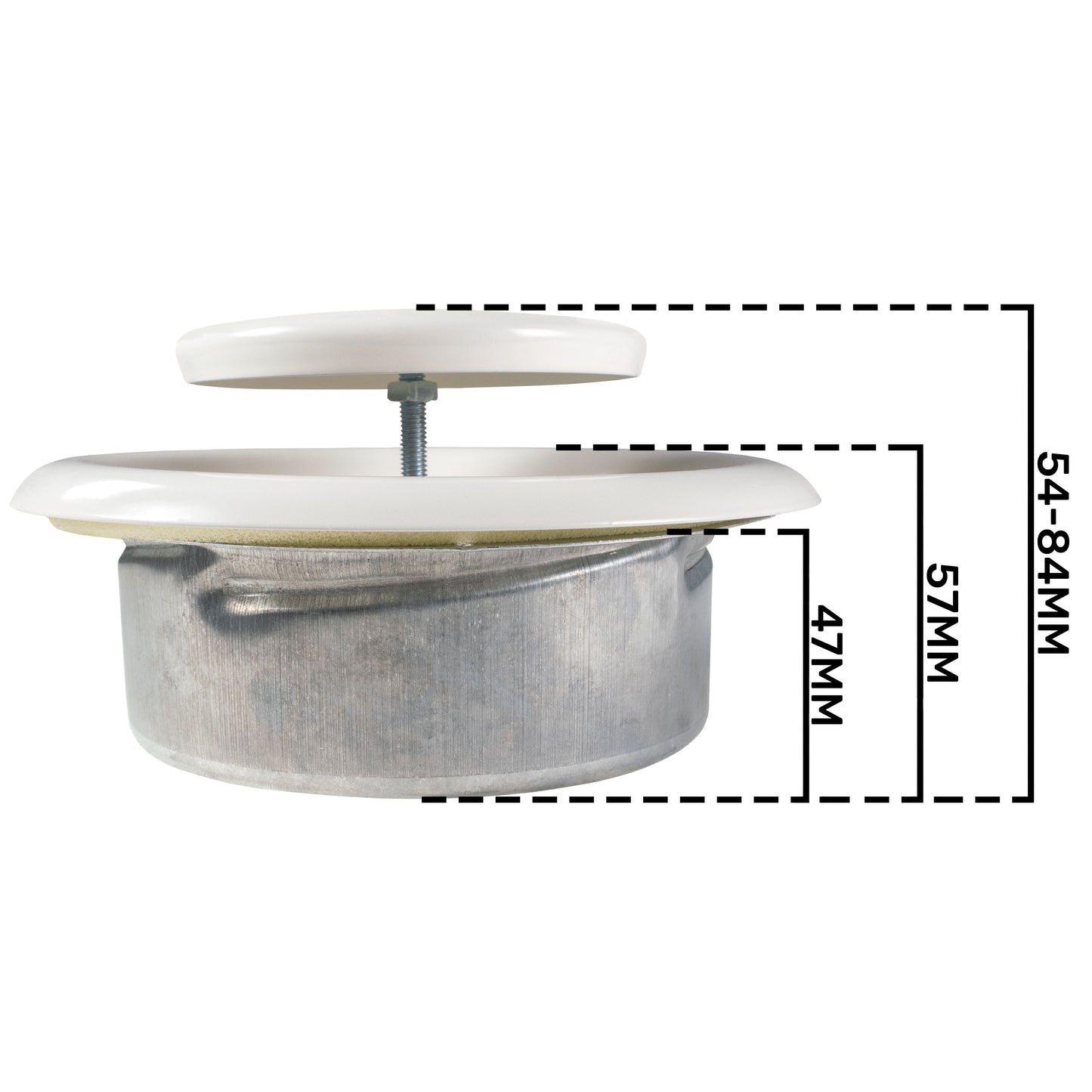 Anemostat EV White Metal Ceiling Extract Valve 125mm