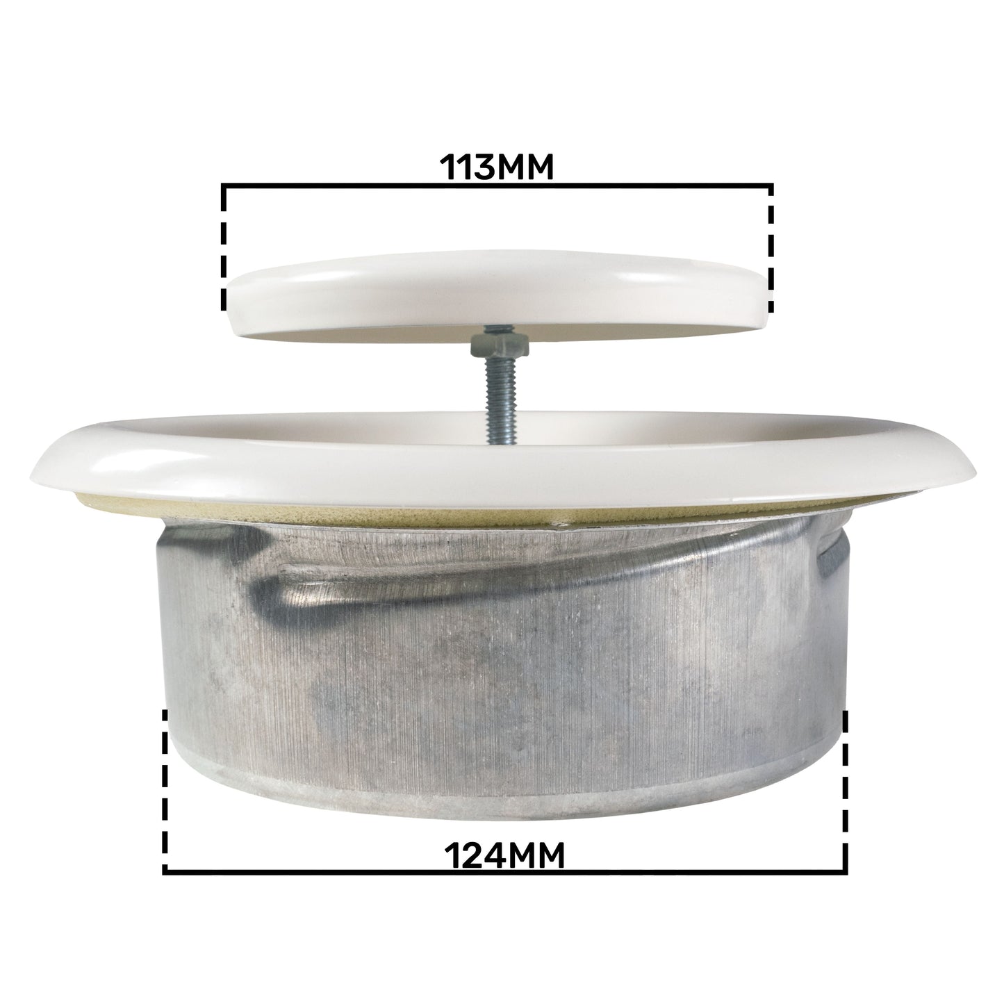 Anemostat EV White Metal Ceiling Extract Valve 125mm
