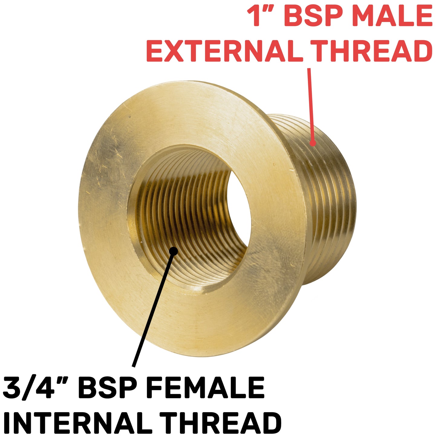 1” BSP Male to ¾” BSP Female Brass Water Butt Fitting