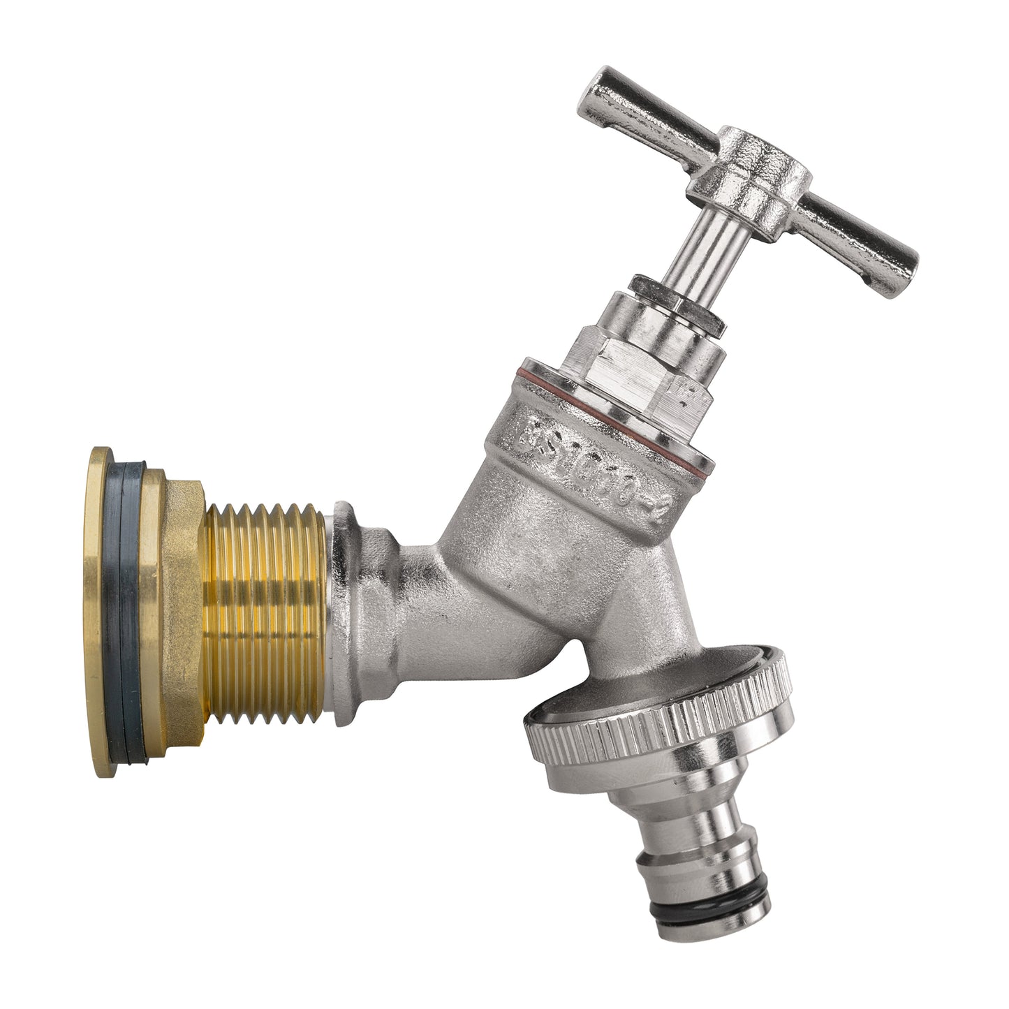 3/4" Brass Water Butt Set with Nickel-Plated Quick-Connect Tap & Drill Bit