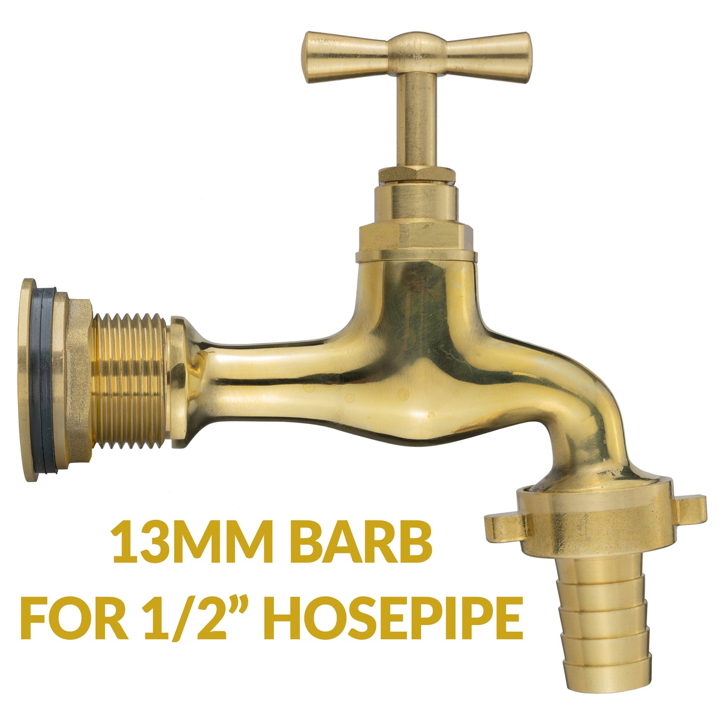 3/4’’ Brass Water Butt Set with 13mm Hose Tail Polished Brass Tap & Drill Bit