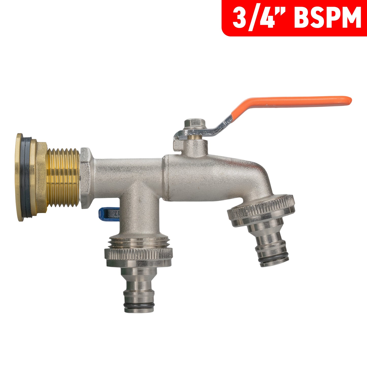 3/4" Brass Water Butt Set with Dual Quick Connect Tap & Drill Bit