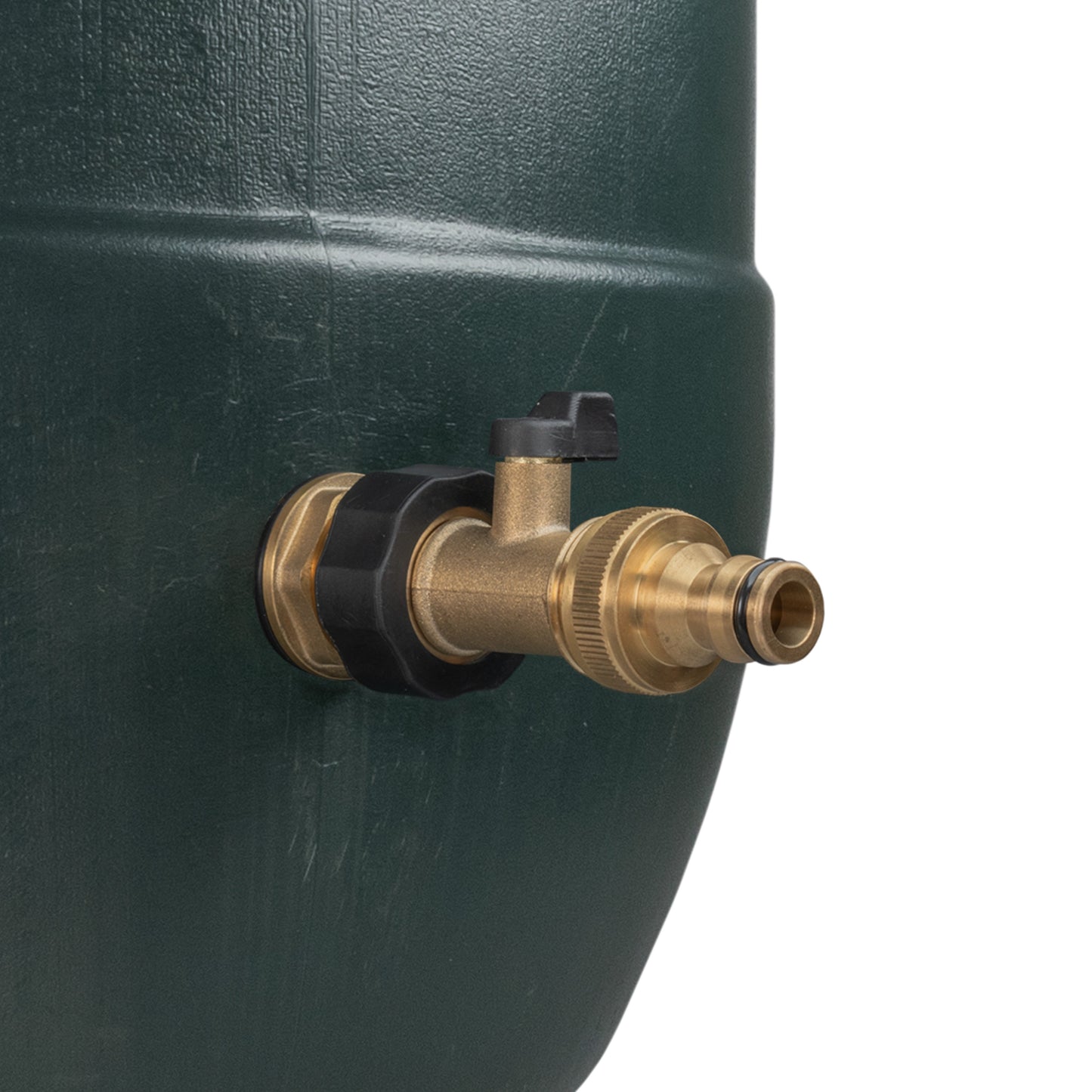 3/4" Brass Water Butt Set with Shut-Off Valve, Quick-Connect Fitting and Drill Bit