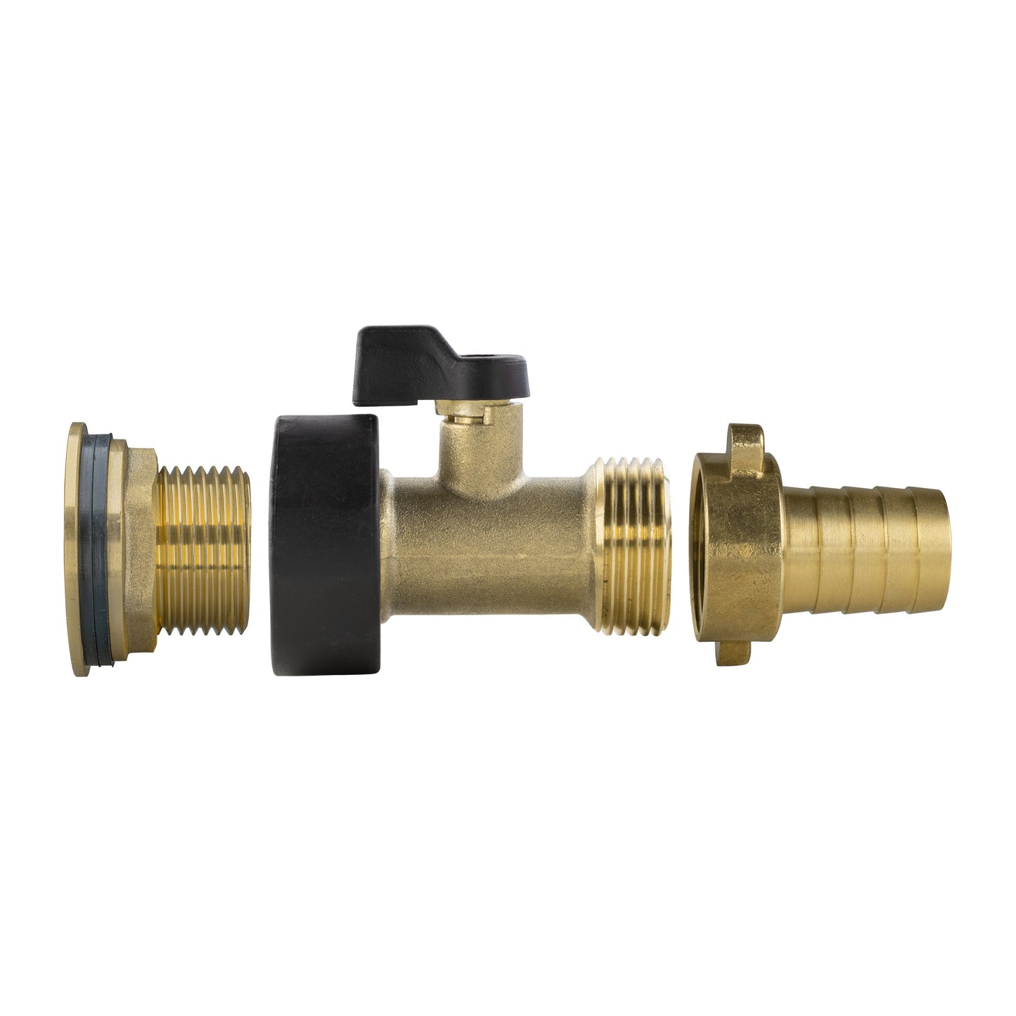 3/4’’ Brass Water Butt Set with In-Line Valve, 19mm Hose Tail and Drill Bit