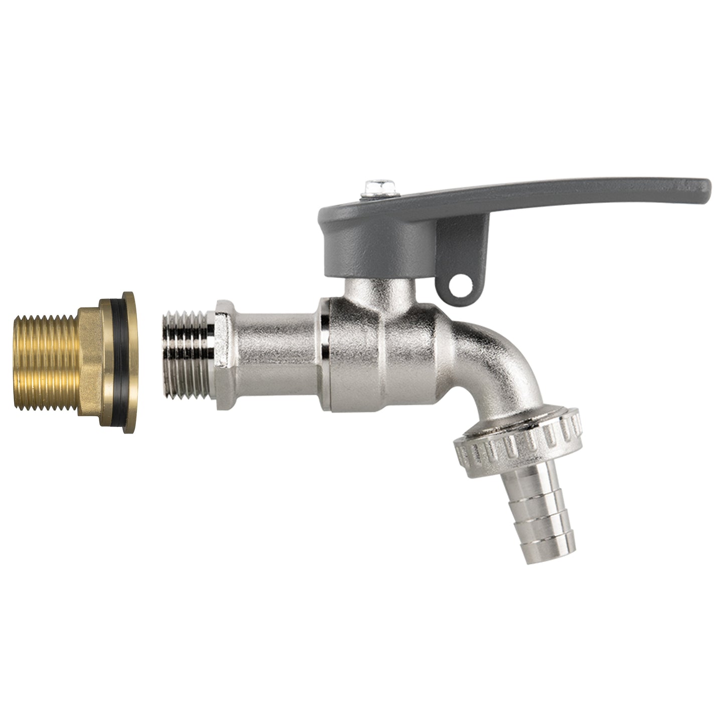 Brass Water Butt Set ¾″ with Side-Locking Lever Tap and Hose Connector