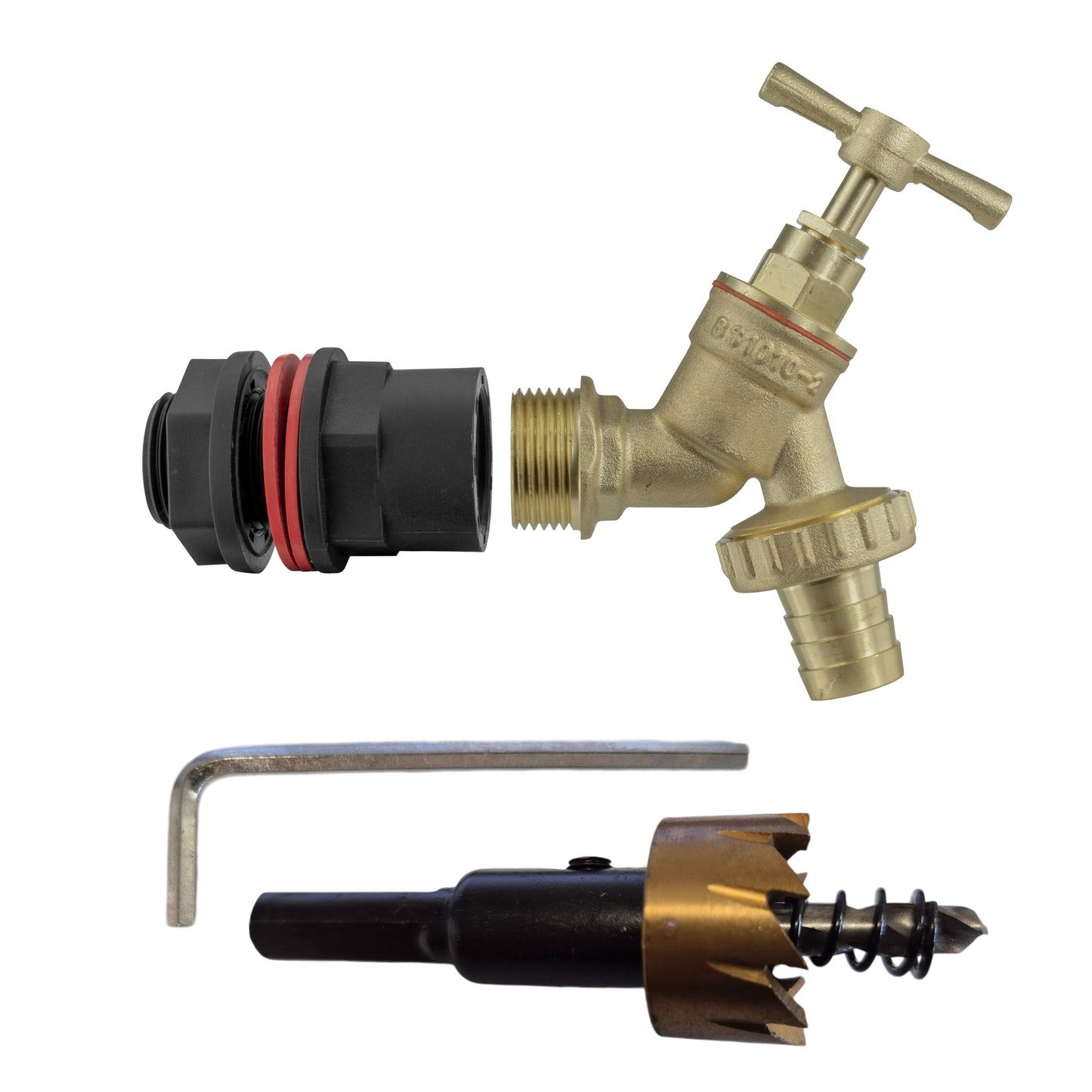 Water Butt Set ½″ with Drill Bit and Brass Tap