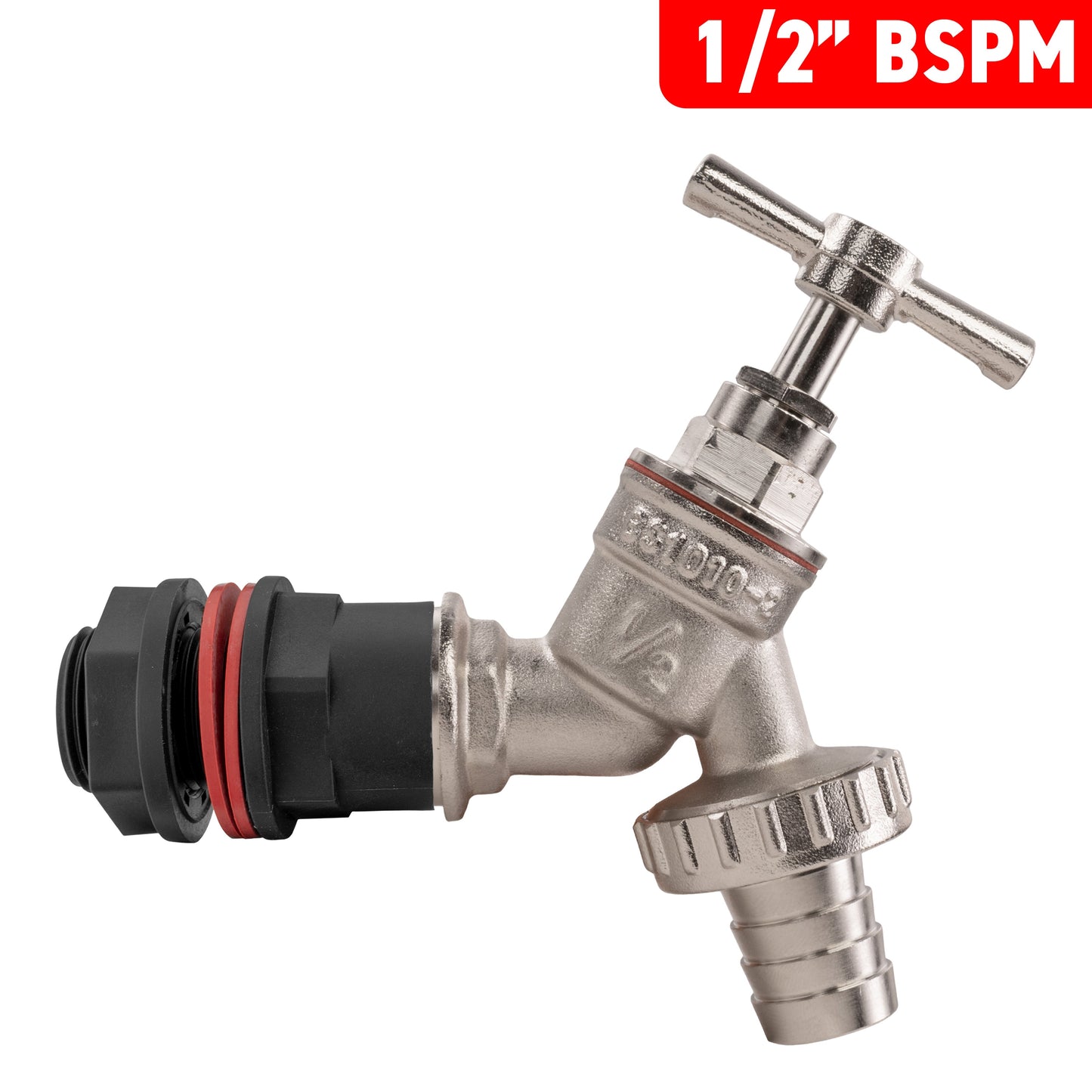 ½" Water Butt Set with Nickel-Plated Hose Barb Tap & Drill Bit