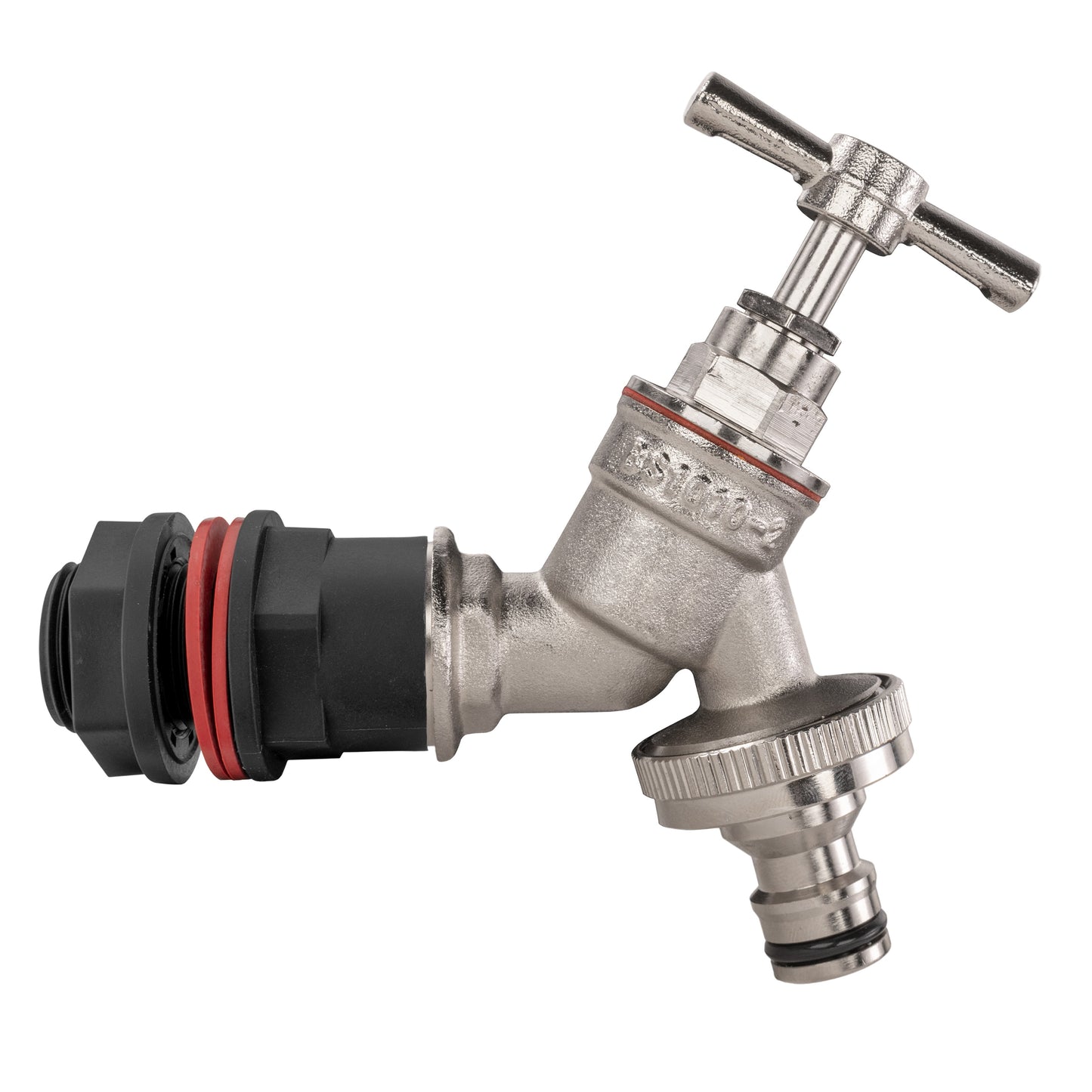 ½" Water Butt Set with Nickel-Plated Tap & Quick-Connect Outlet + Drill Bit