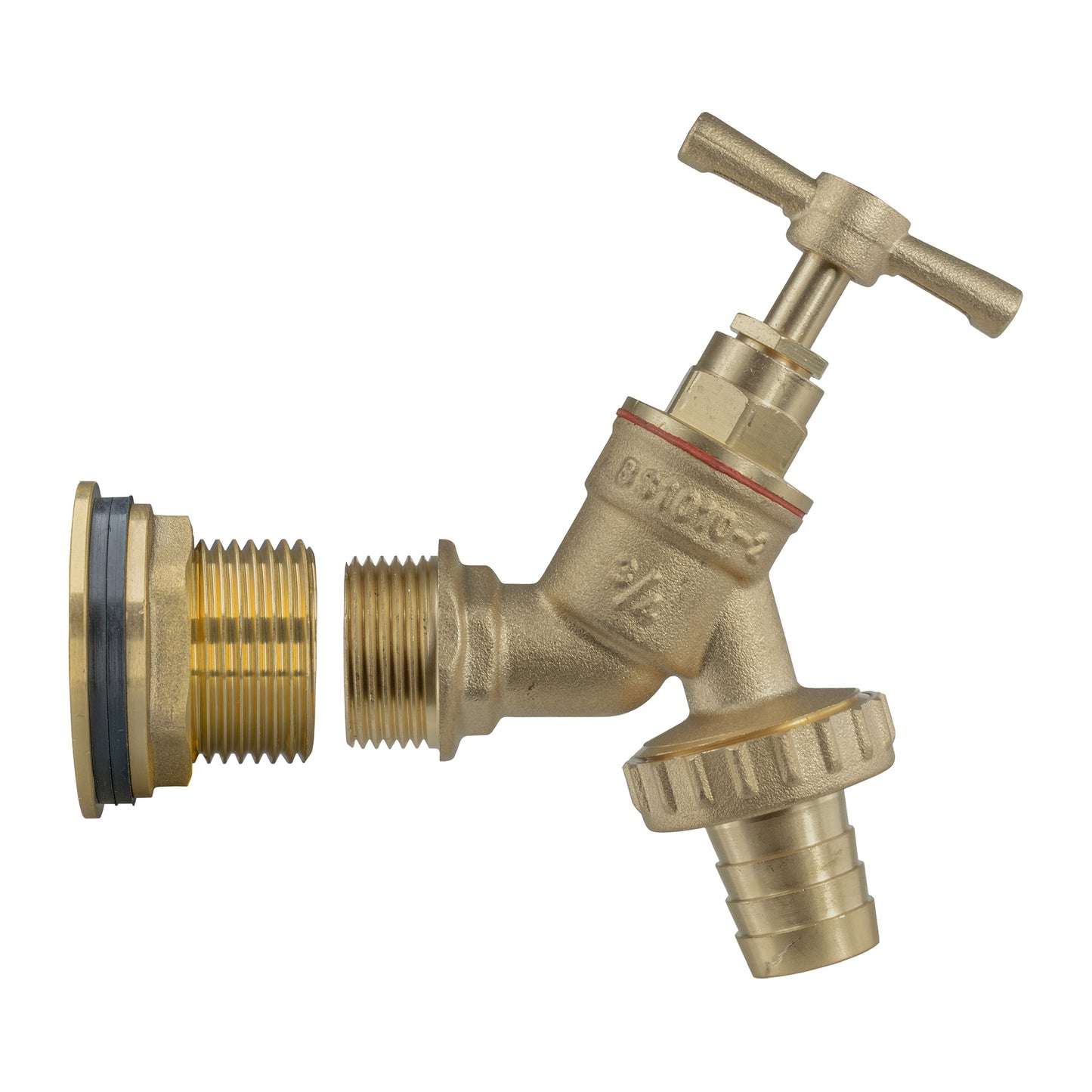 1" Brass Water Butt Set with Barbed Brass Tap & Hole Saw Drill Bit