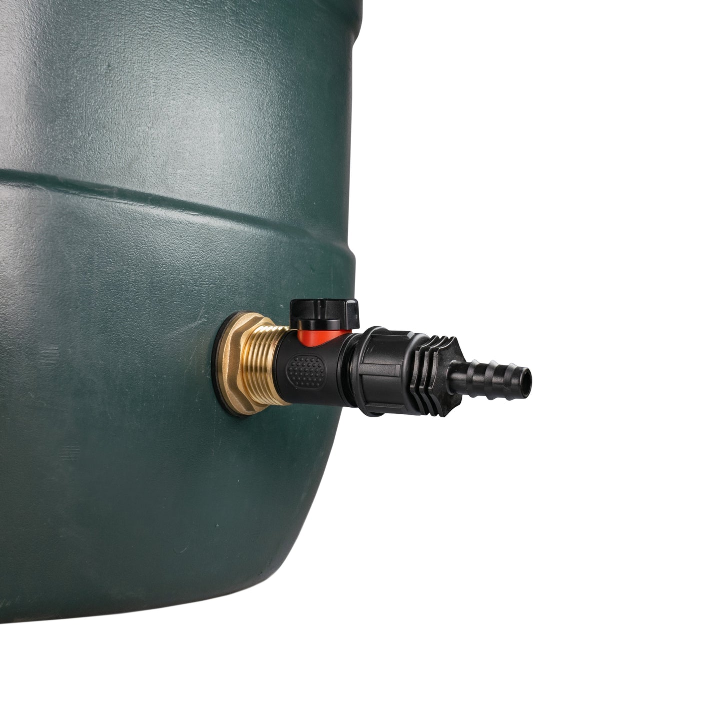 1" Brass Water Butt Set Including Inline Valve & 16mm Barb Connector