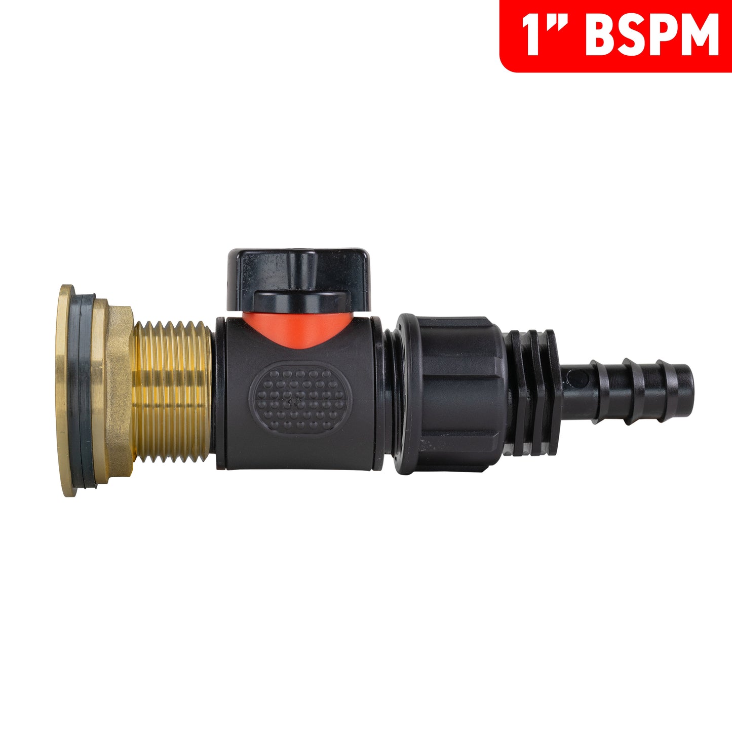 1" Brass Water Butt Set with In-Line Valve, 16mm Hose Barb & Drill Bit