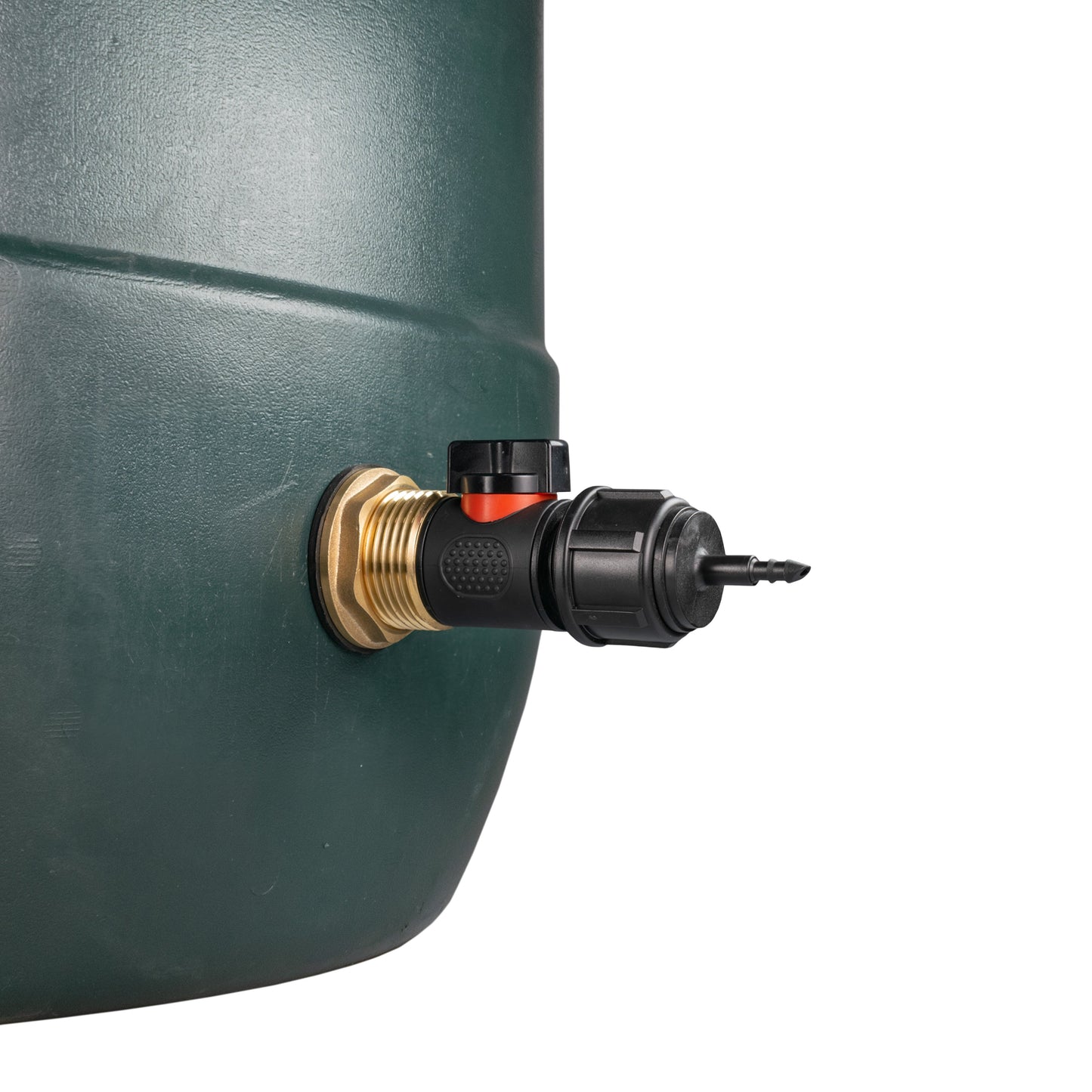 1" Brass Water Butt Set Including Inline Valve & 4mm Barb Connector