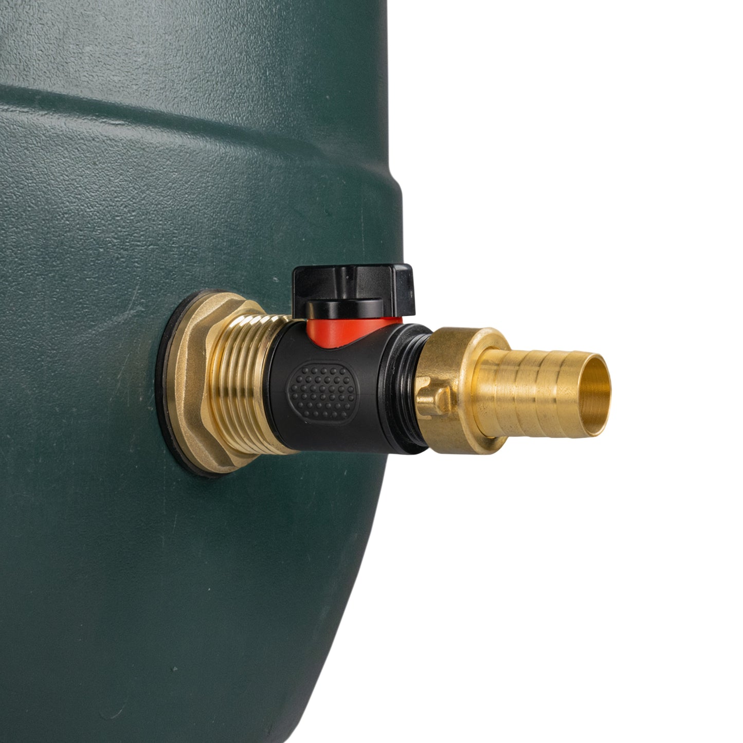 1" Brass Water Butt Set Including Inline Valve & ¾" Brass Barb Connector