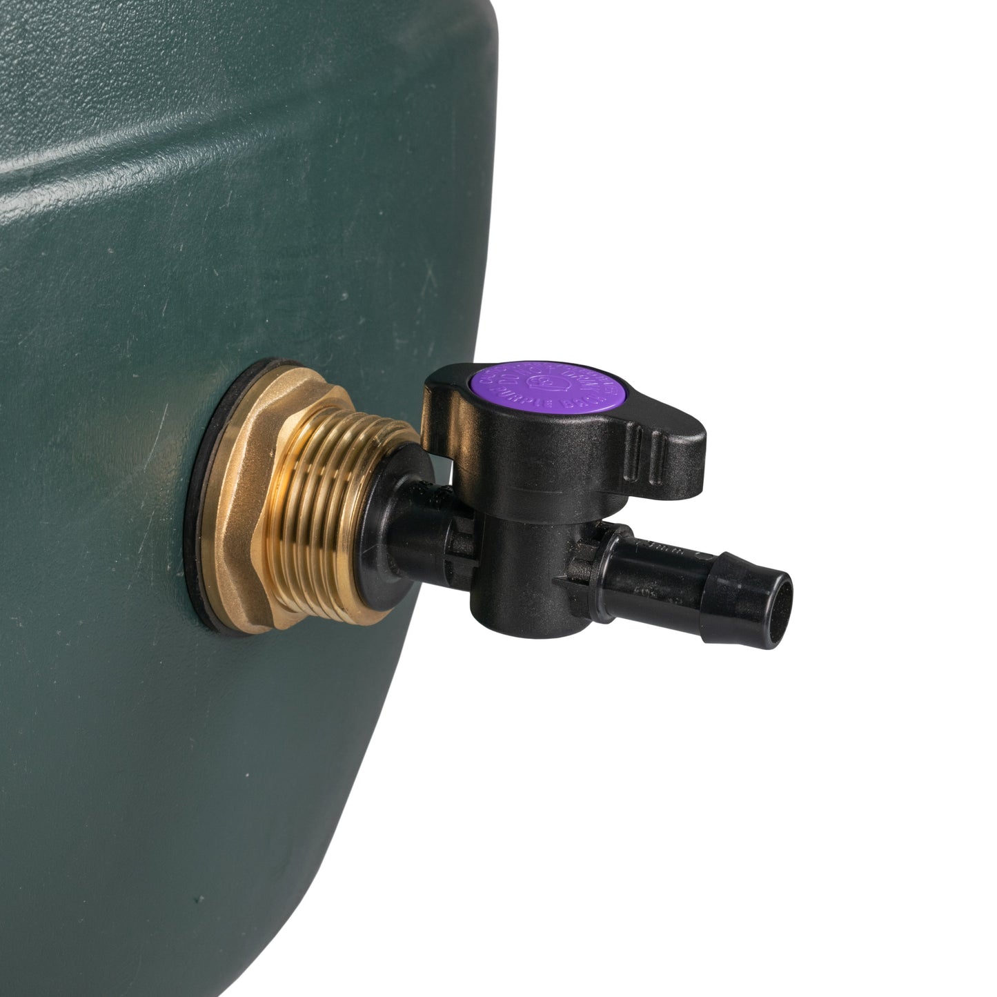 1" Brass Water Butt Set Including Inline Valve & 13mm Barb Irrigation Connector