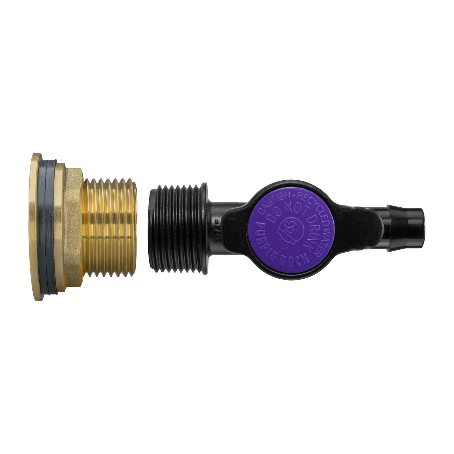 1" Brass Water Butt Set Including Inline Valve & 13mm Barb Irrigation Connector
