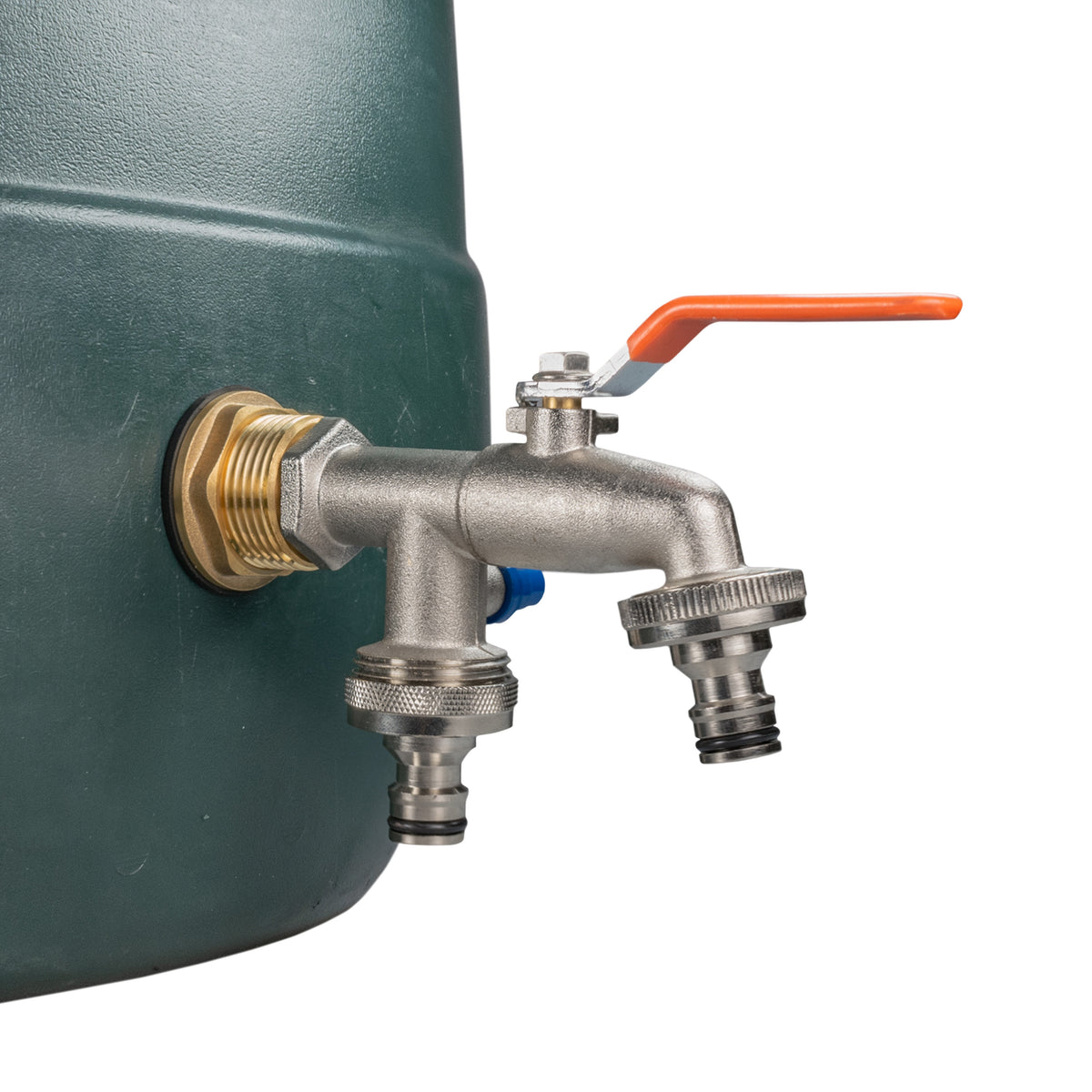 1” Brass Water Butt Set Including Dual Tap with Quick-Connect Fitting