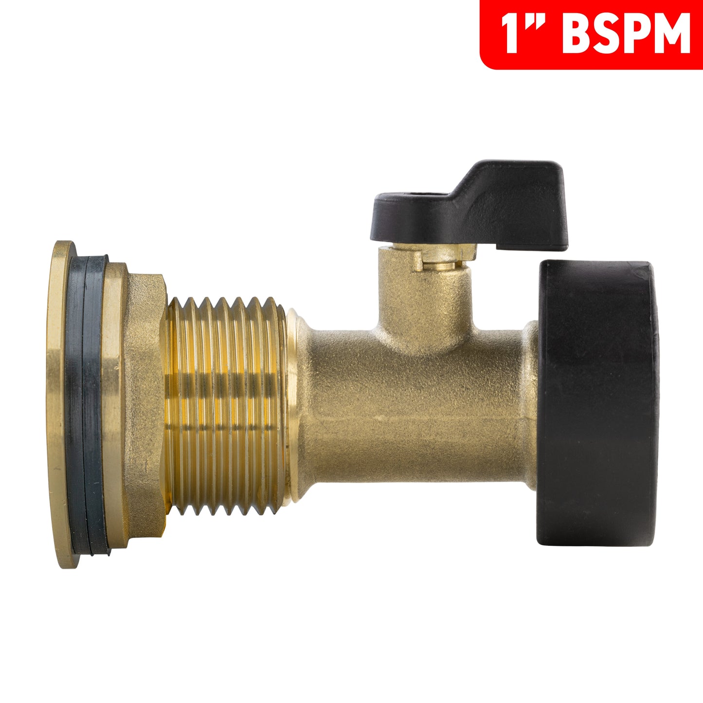 1" Brass Water Butt Outlet Kit with Valve & Drill Bit