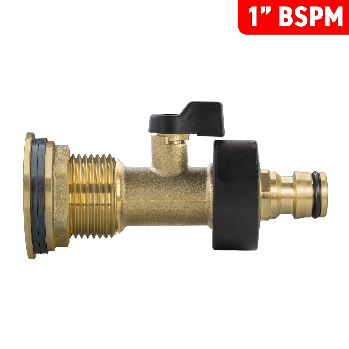 1” Brass Water Butt Set Including Brass Valve with Quick-Connect Fitting