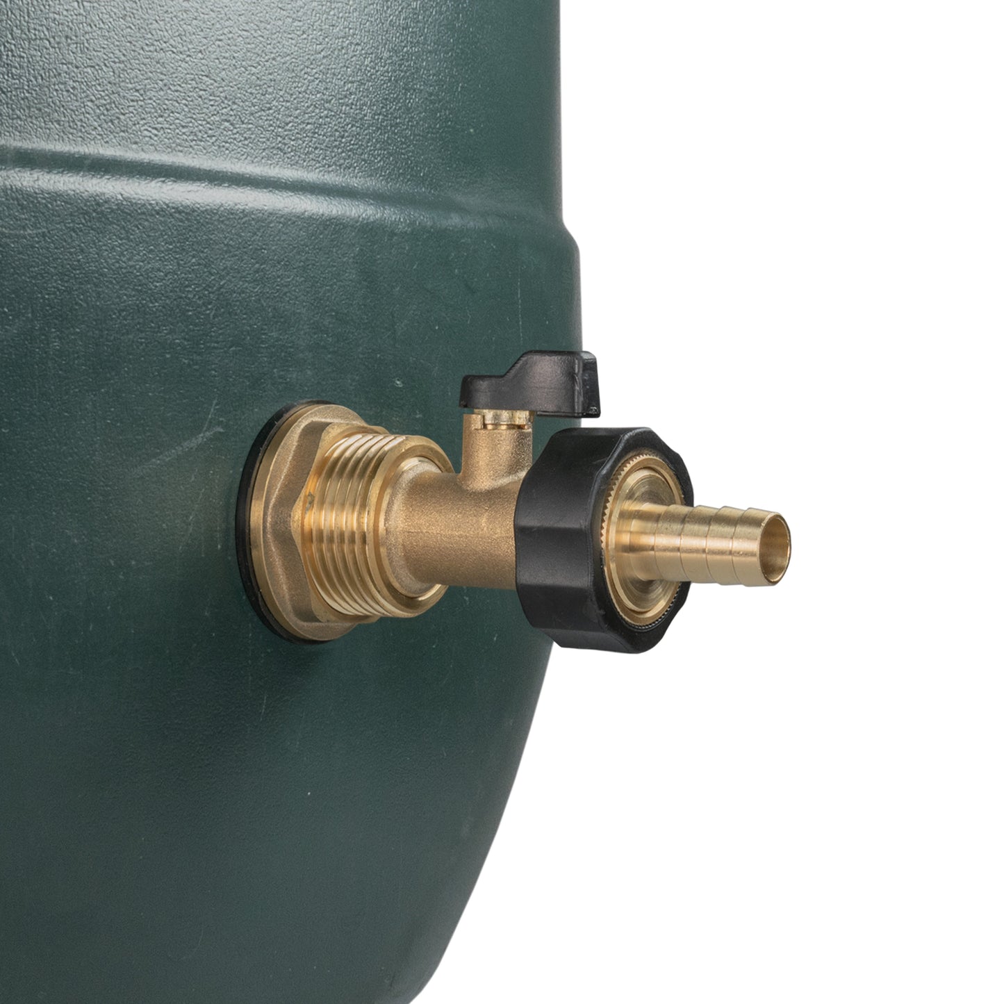 1" Brass Water Butt Set with Brass Tap, 13mm Hose Barb & Drill Bit
