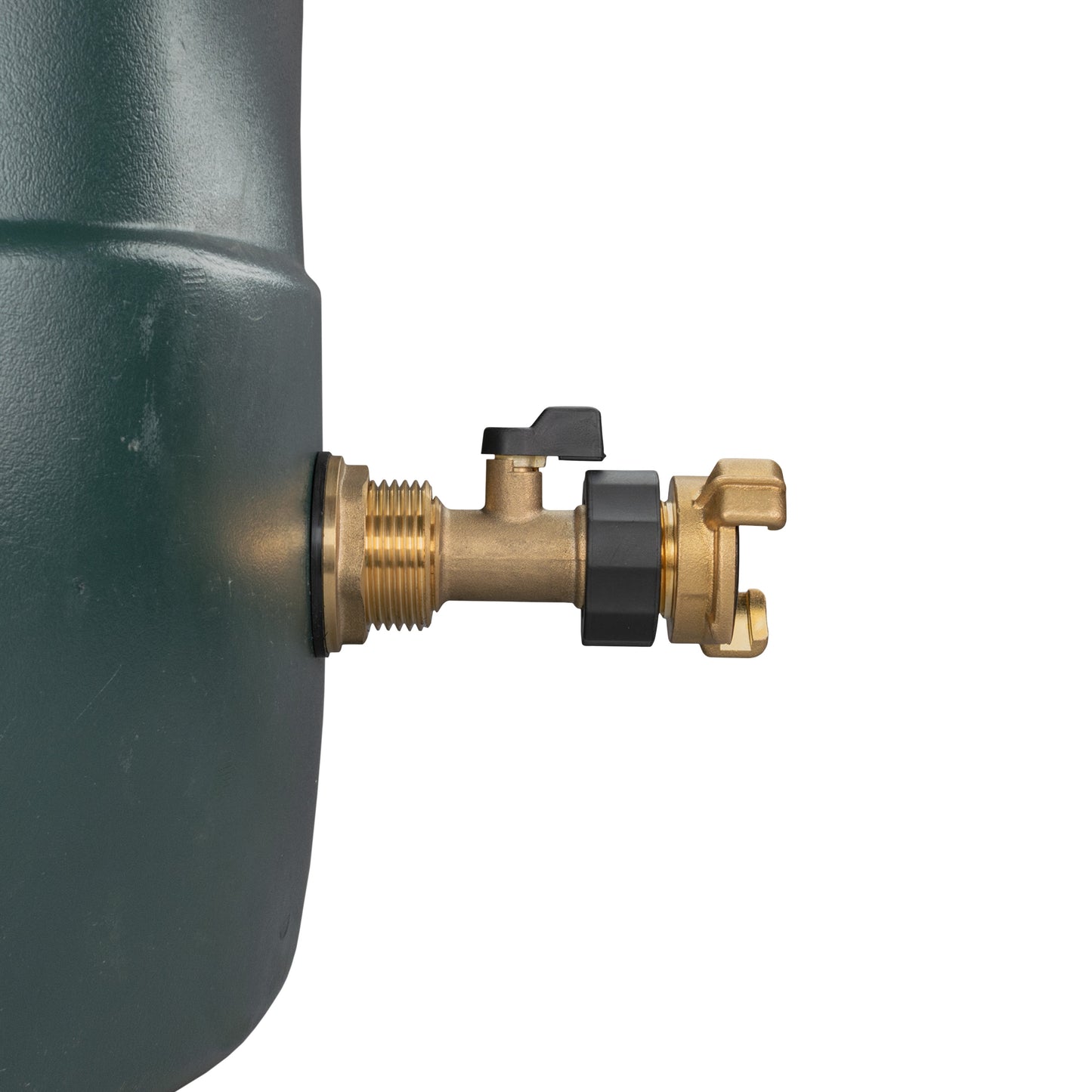 1" Brass Water Butt Set with Brass Tap, Geka Connector & Drill Bit
