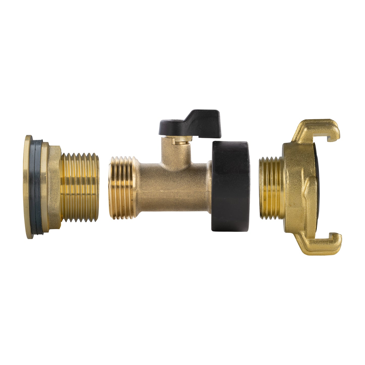 1" Brass Water Butt Set with Brass Tap, Geka Connector & Drill Bit