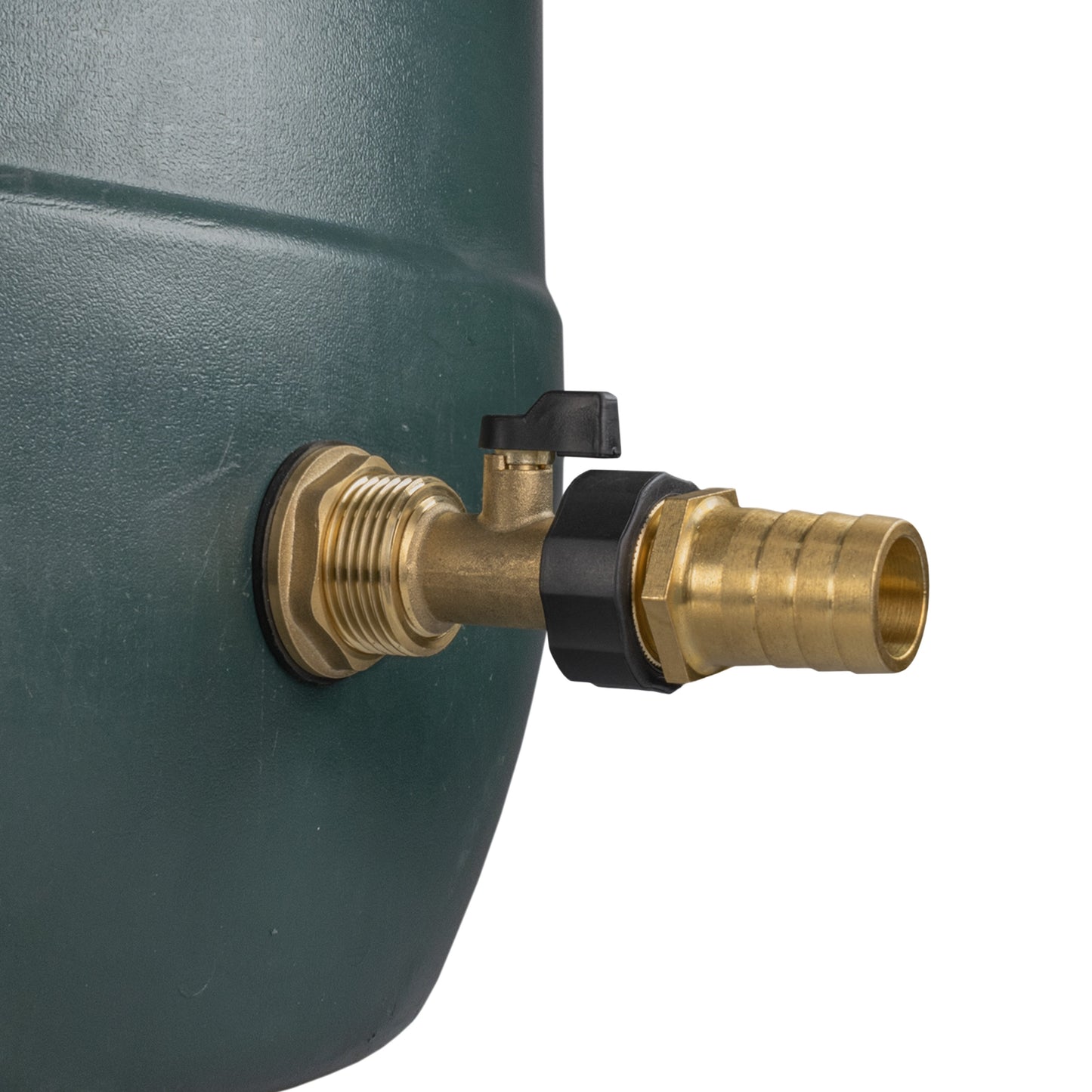 1" Brass Water Butt Set with 25mm Hose Barb, Brass Tap & Drill Bit