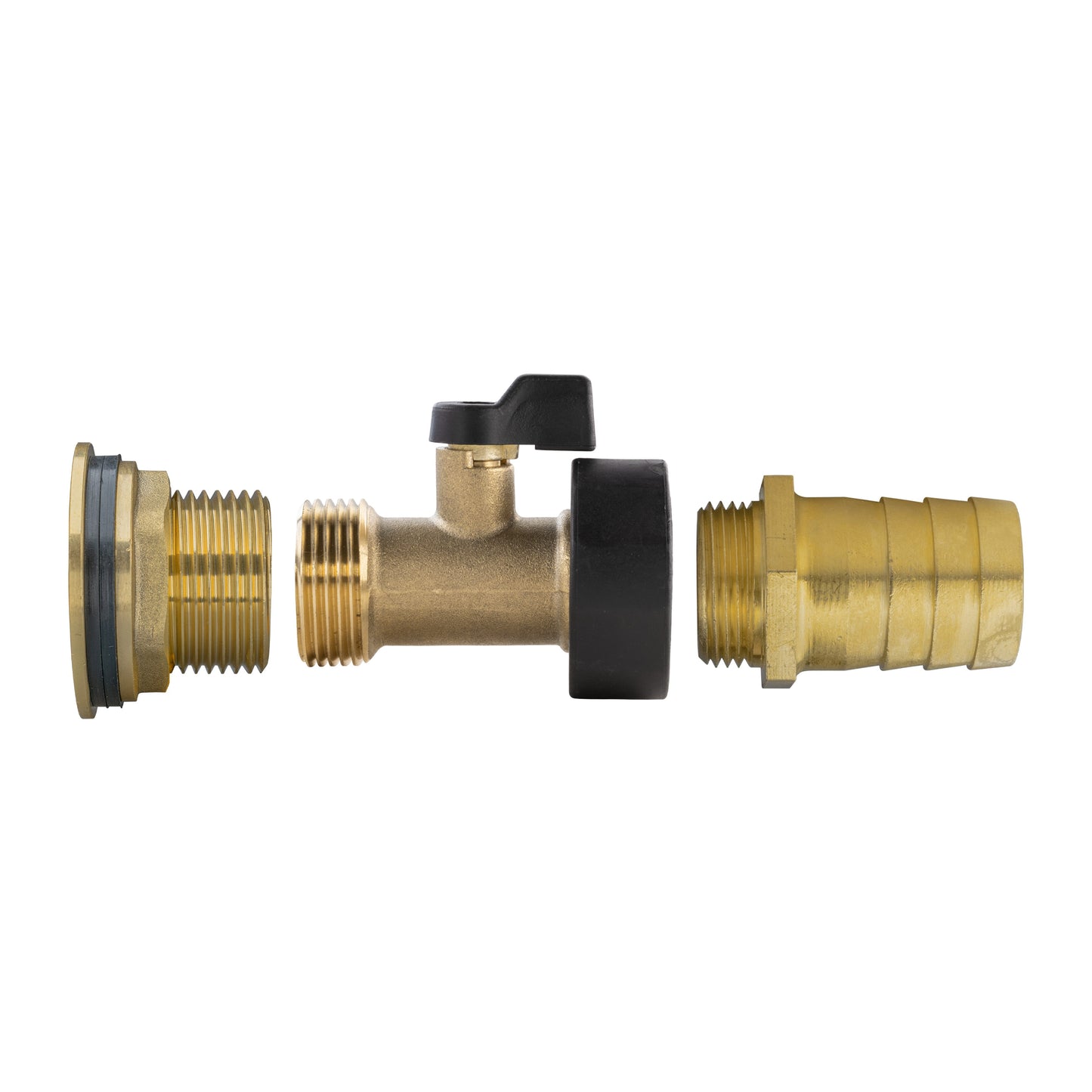 1" Brass Water Butt Set with 25mm Hose Barb, Brass Tap & Drill Bit