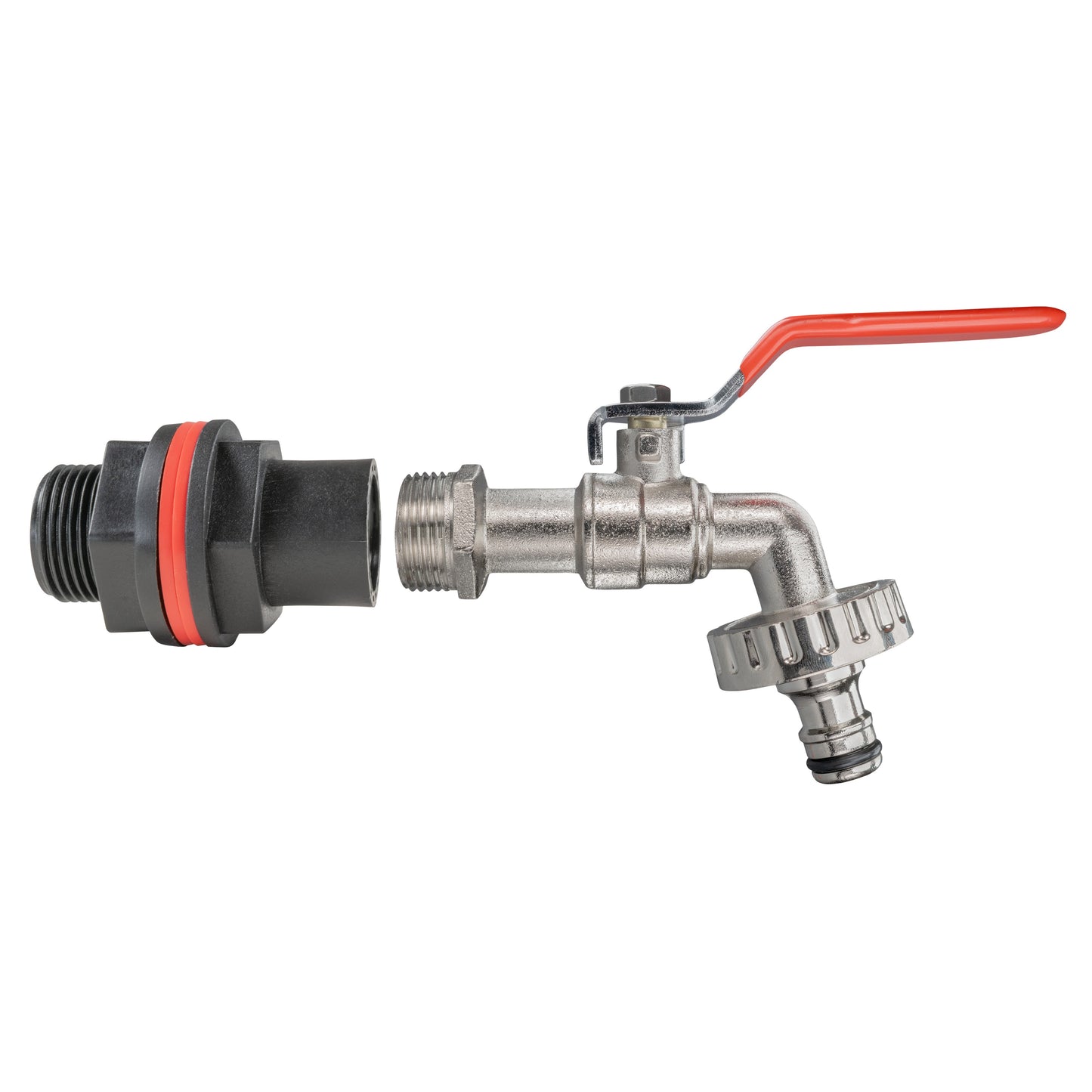 3/4" Water Butt Fitting Set with Quick-Connect Lever Tap & Drill Bit