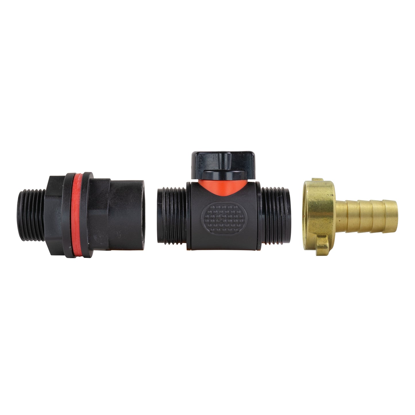 ¾" Water Butt Set with In-Line Valve and 13mm Brass Barbed Outlet