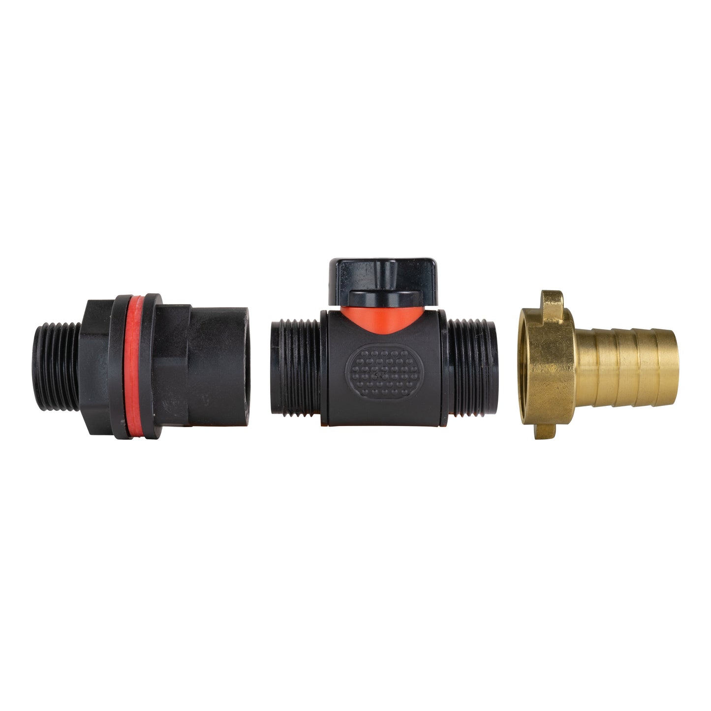 ¾" Water Butt Set with In-Line Valve and 19mm Brass Barbed Outlet