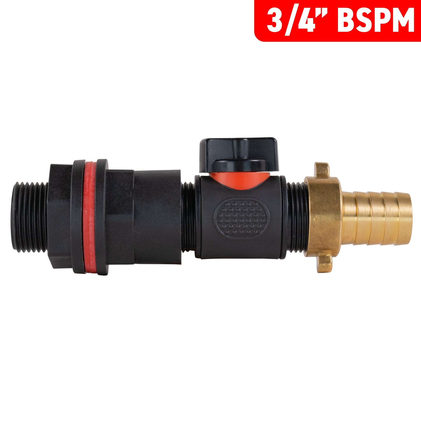 ¾" Water Butt Set with In-Line Valve and 19mm Brass Barbed Outlet