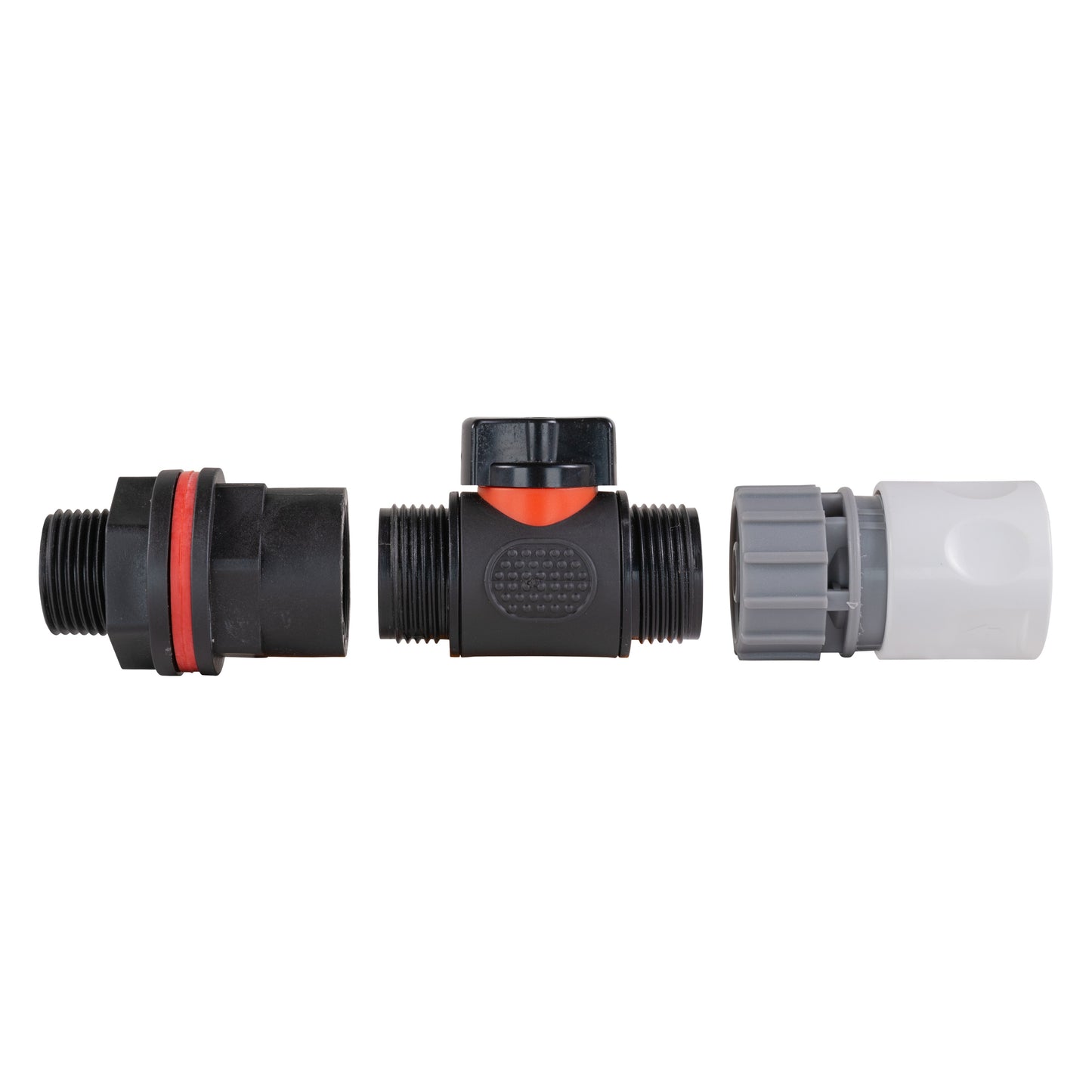 ¾” Water Butt Set with In-Line Shut-Off Valve, WL Female Hose Connector and Drill Bit