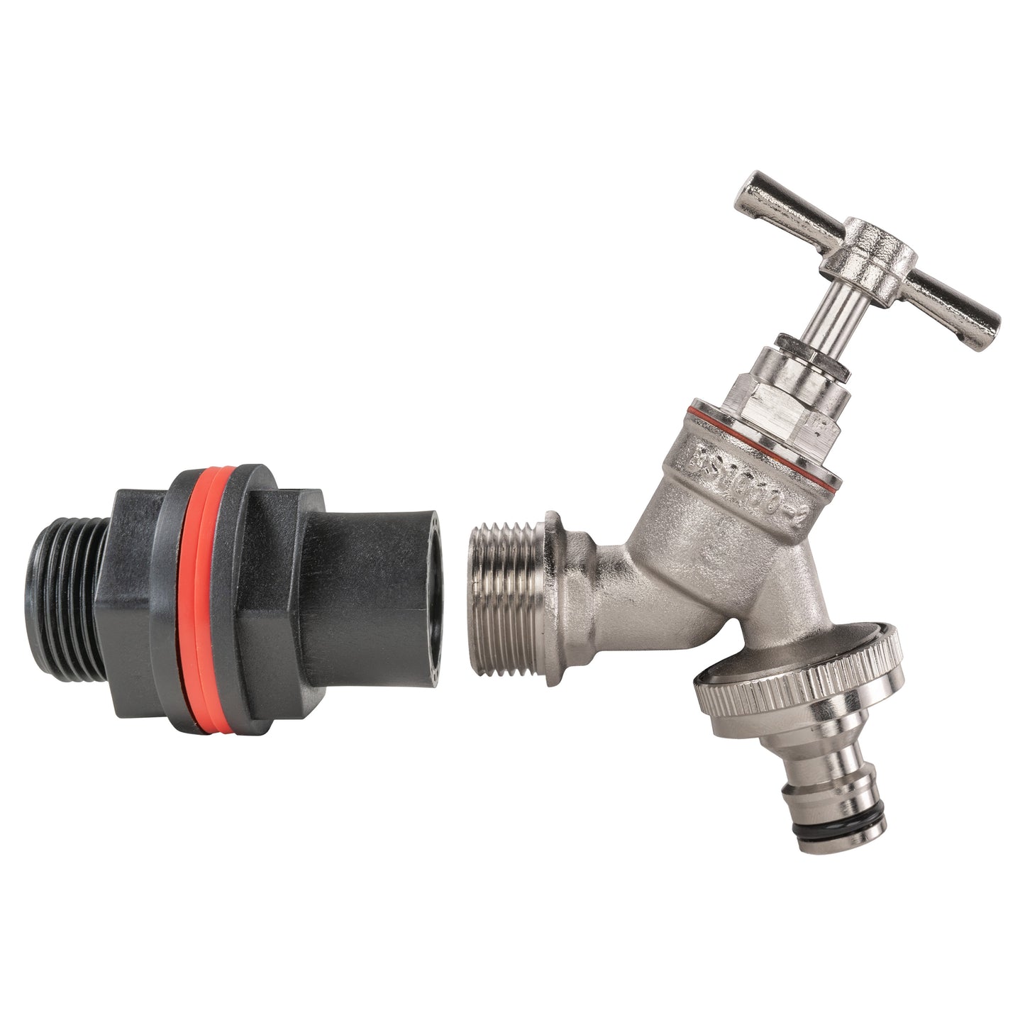 ¾" Water Butt Set with Nickel-Plated Quick-Connect Garden Tap and Drill Bit