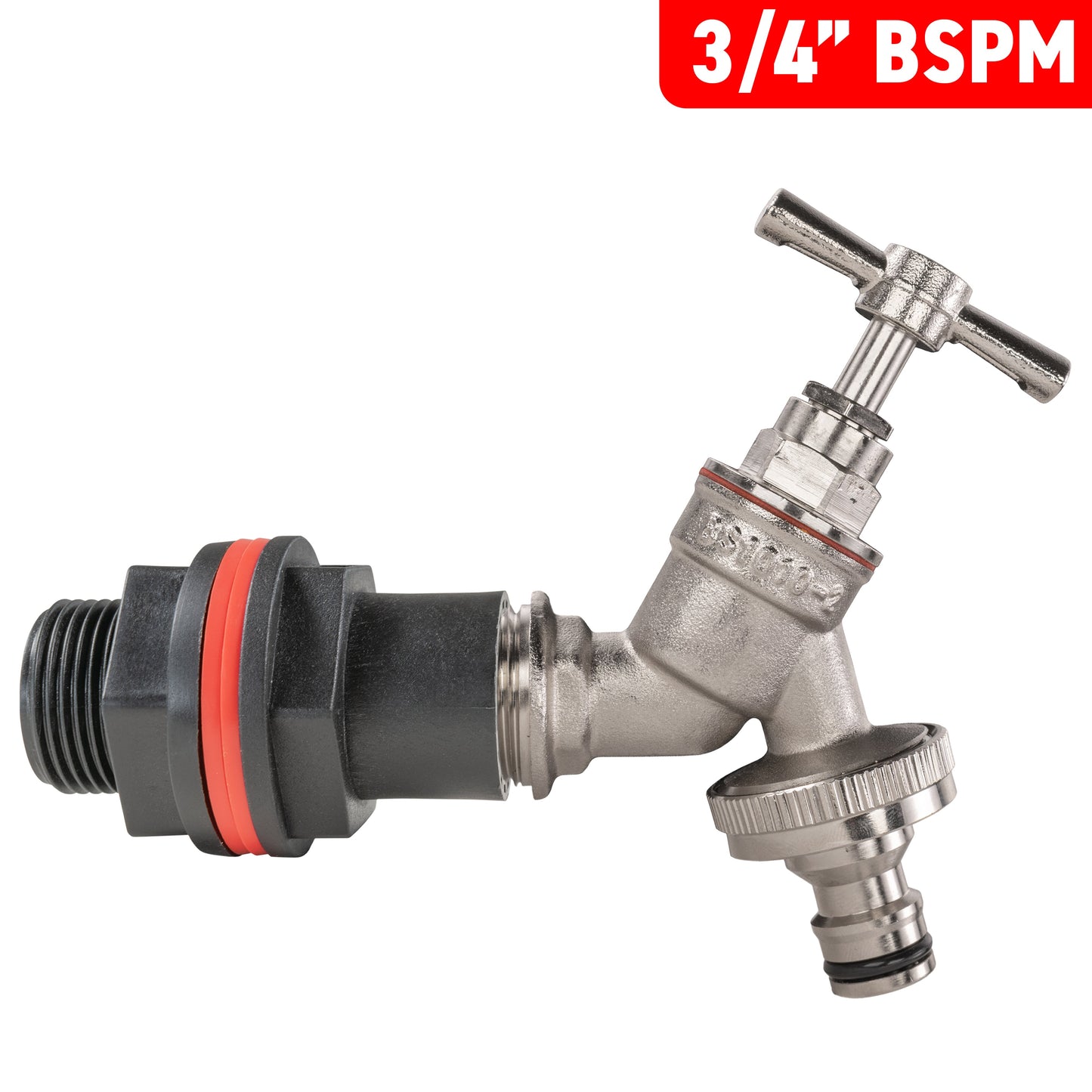 ¾" Water Butt Set with Nickel-Plated Quick-Connect Garden Tap and Drill Bit