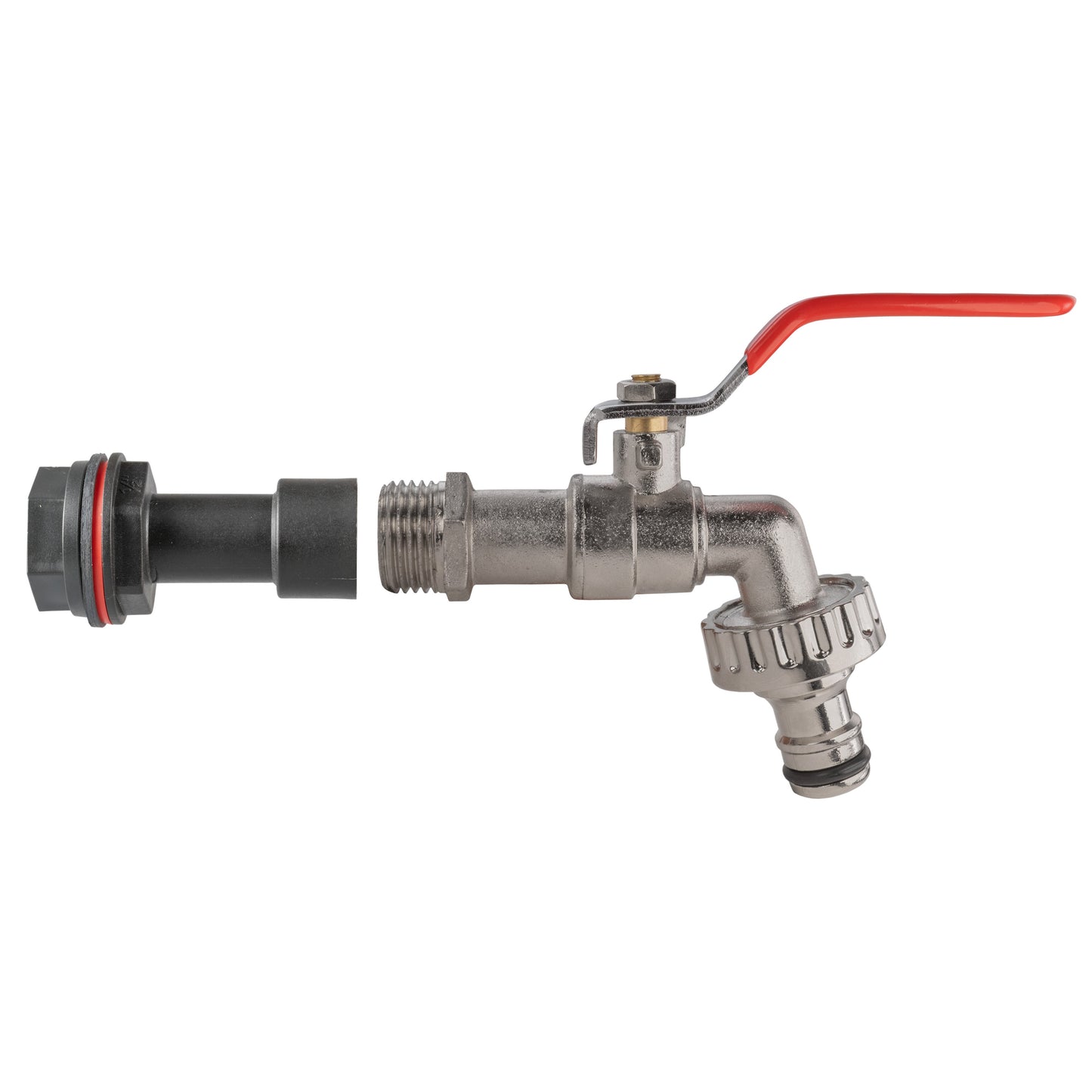 1/2’’ Water Butt Extension Set with Lever Tap and Snap-On Hose Connector + Drill Bit