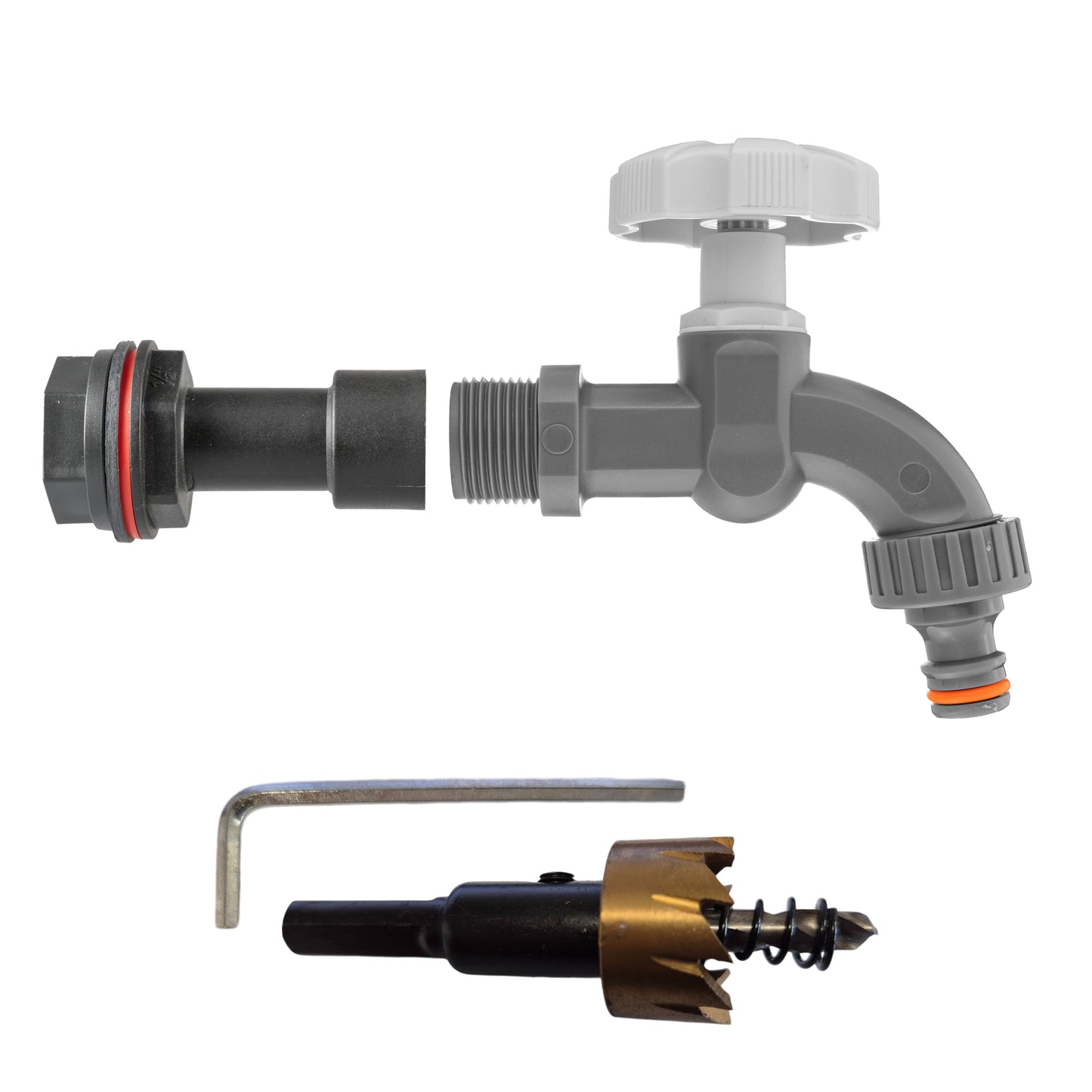 Rainwater Tank Extension Kit ½” – Includes Grey Dial Tap and Hole Saw