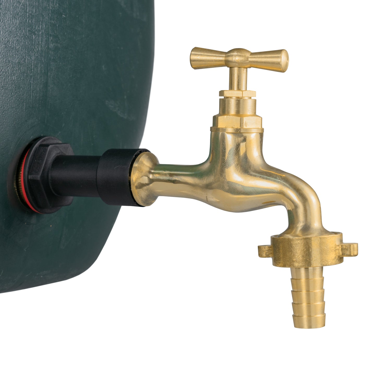1/2’’ Water Butt Fitting Set with 15mm Polished Brass Hose Barb Tap & Hole Cutter