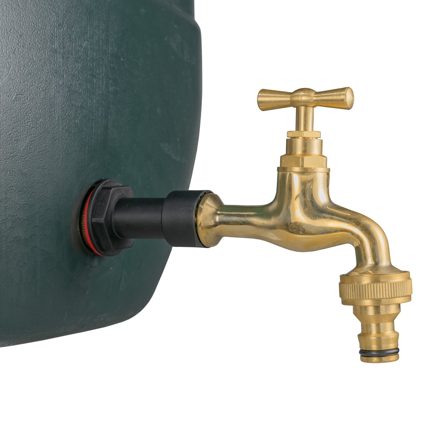 1/2’’ Water Butt Fitting Set with Polished Brass Snap-On Tap & Hole Cutter