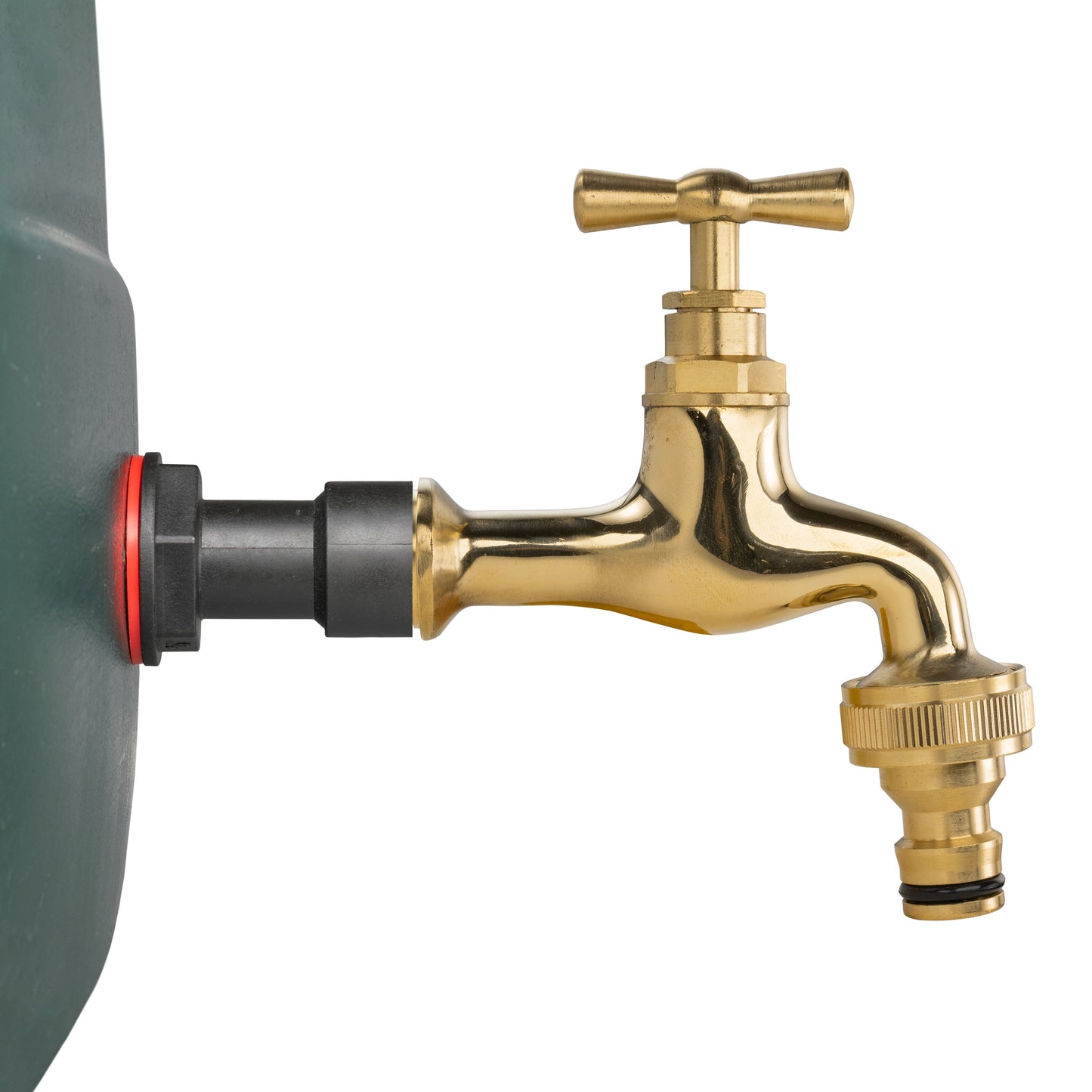 1/2’’ Water Butt Fitting Set with Polished Brass Snap-On Tap & Hole Cutter